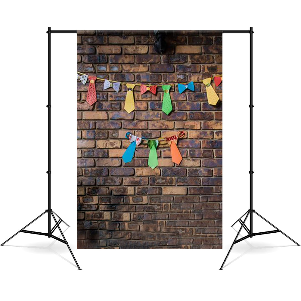Vatertag Backsteinmauer Krawatte Banner Backdrop RR5-21