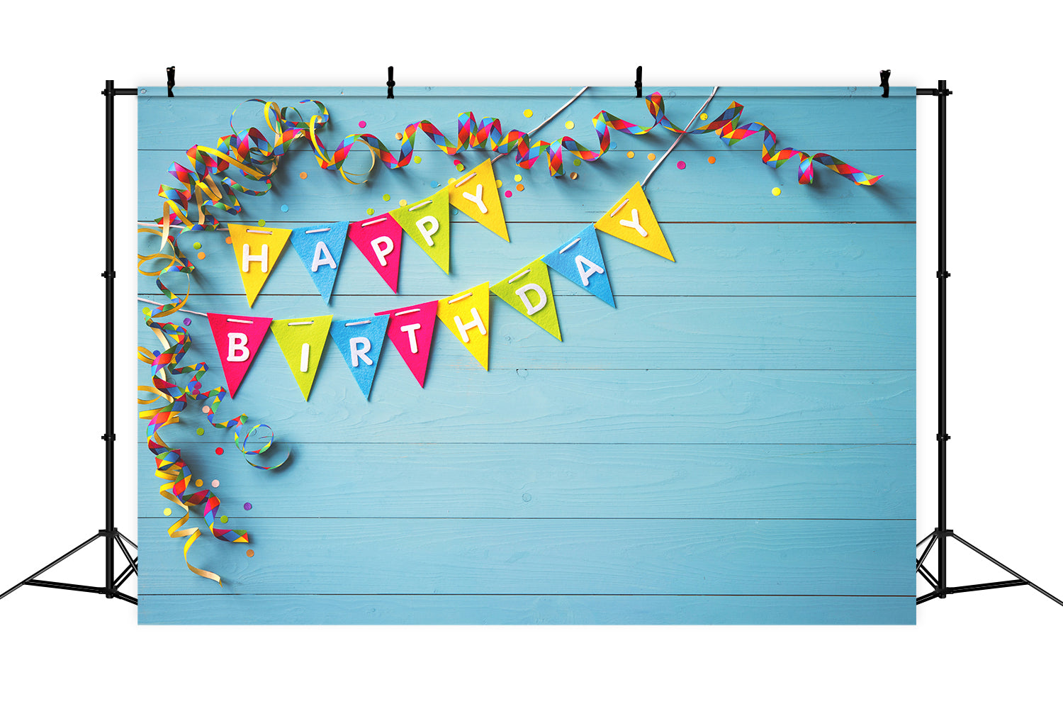 Happy Birthday Party Blaue Holzkulisse RR5-44