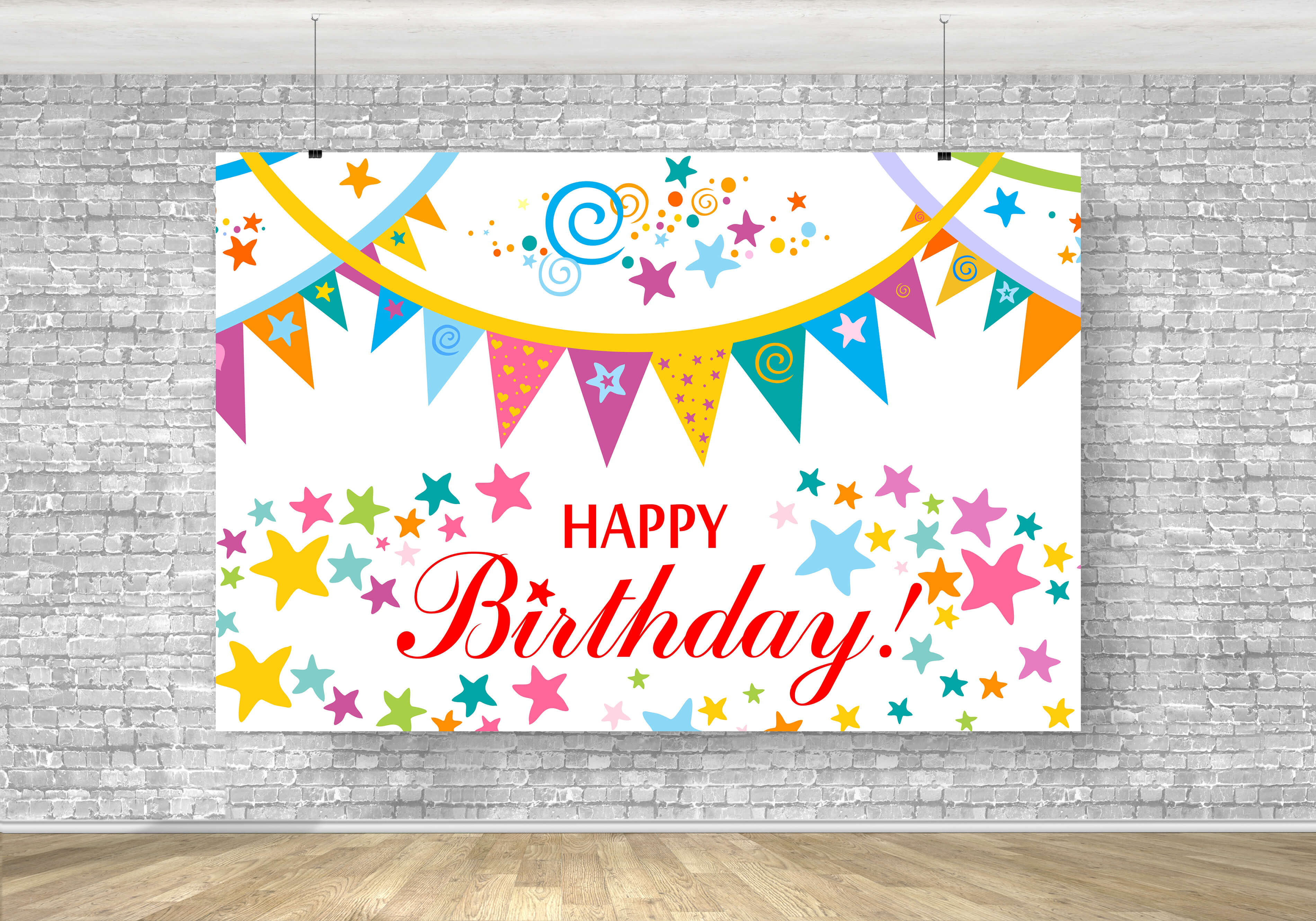 Bunte Banner Sterne Individuelle Geburtstagskulisse RR5-49