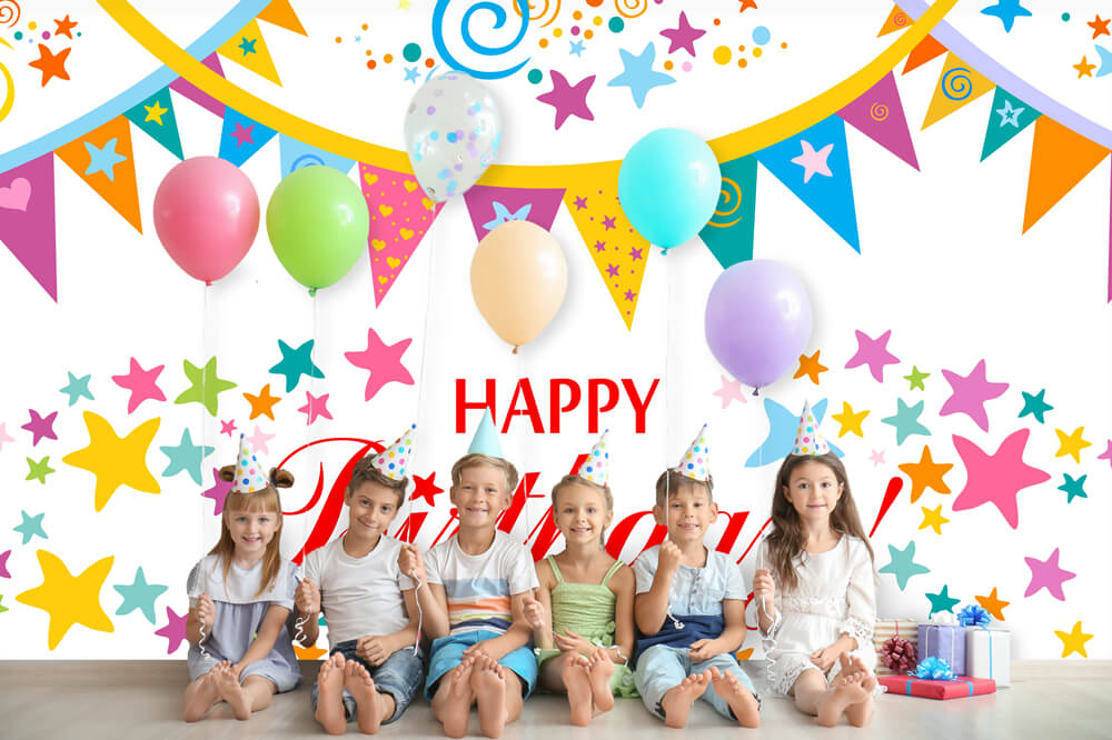 Bunte Banner Sterne Individuelle Geburtstagskulisse RR5-49