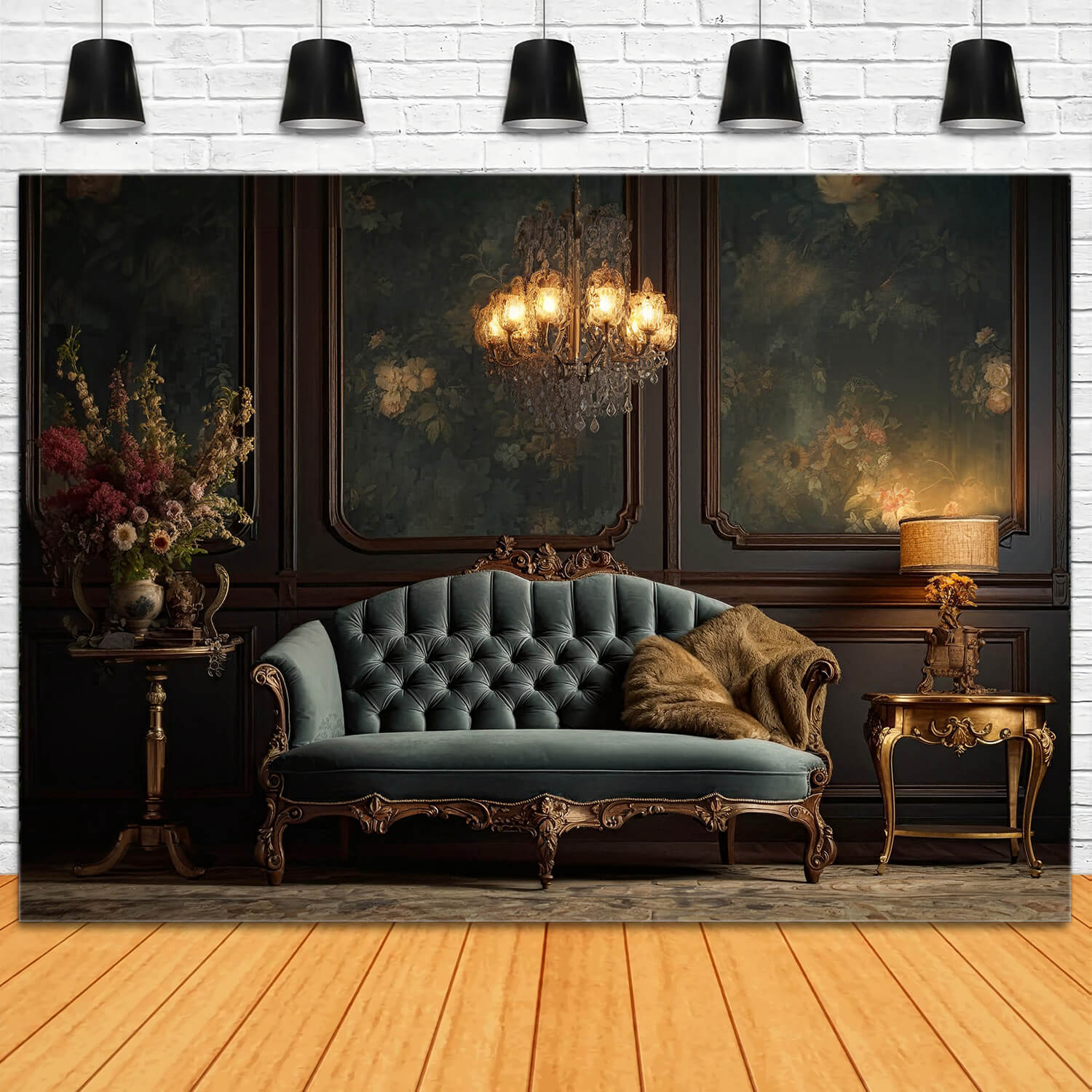 Retro Wand Wohnzimmer Sofa Lampe Hintergrund RR6-61