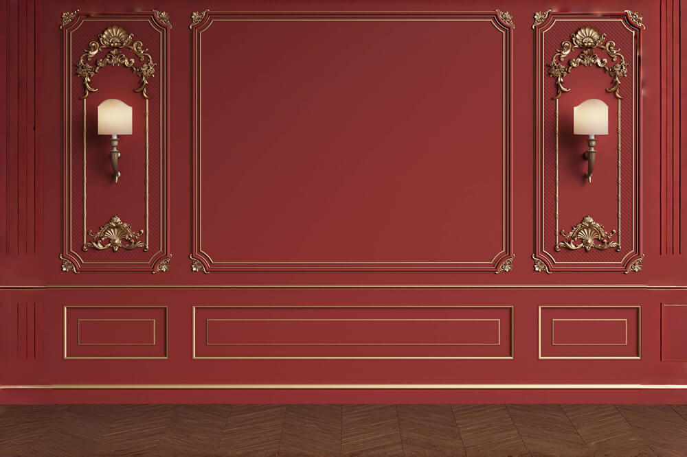 Vintage Innenraum Rot Retro Wand Tür Hintergrund RR6-71