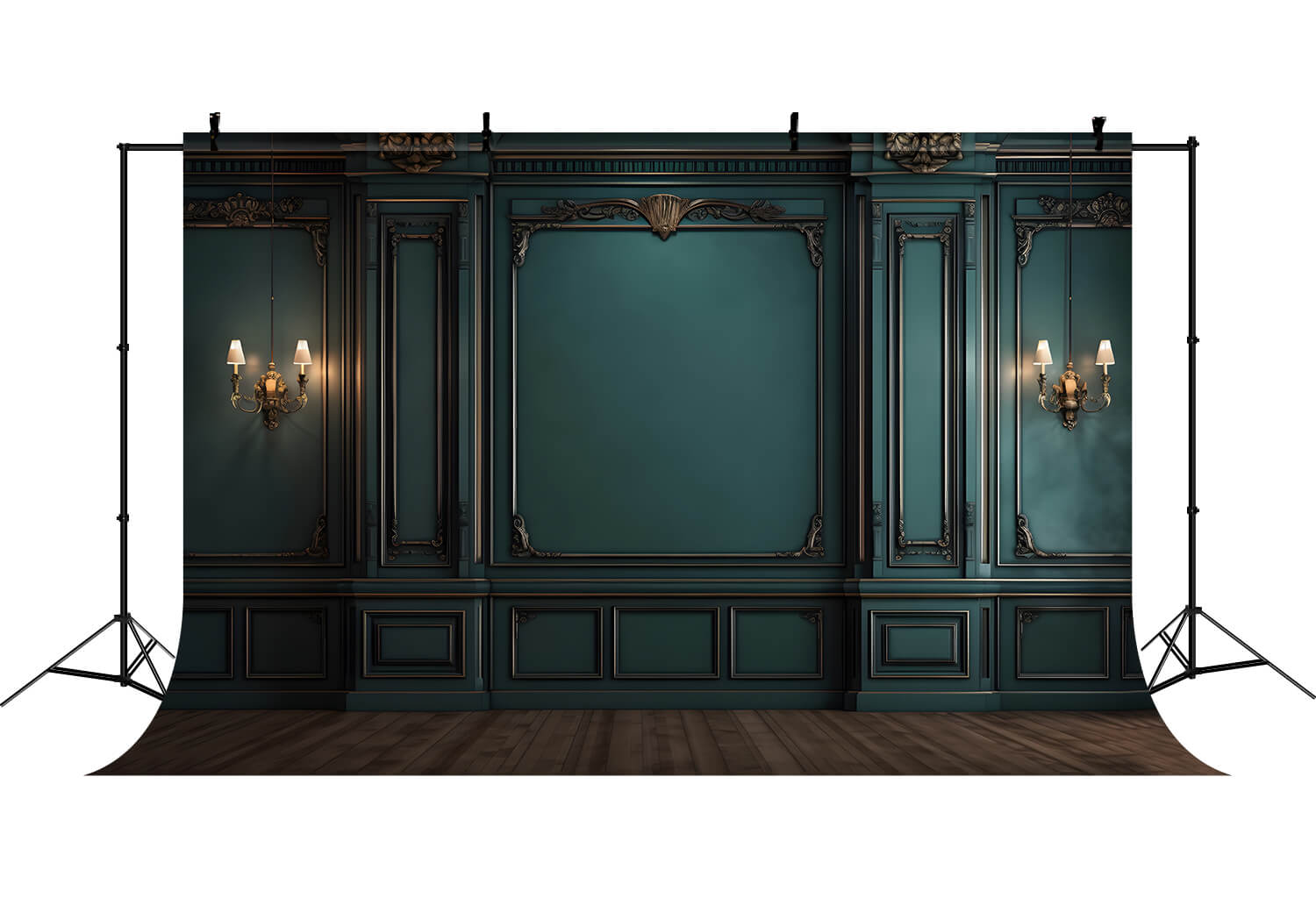 Vintage Zimmer Interieur Grüne Wand Backdrop RR6-76