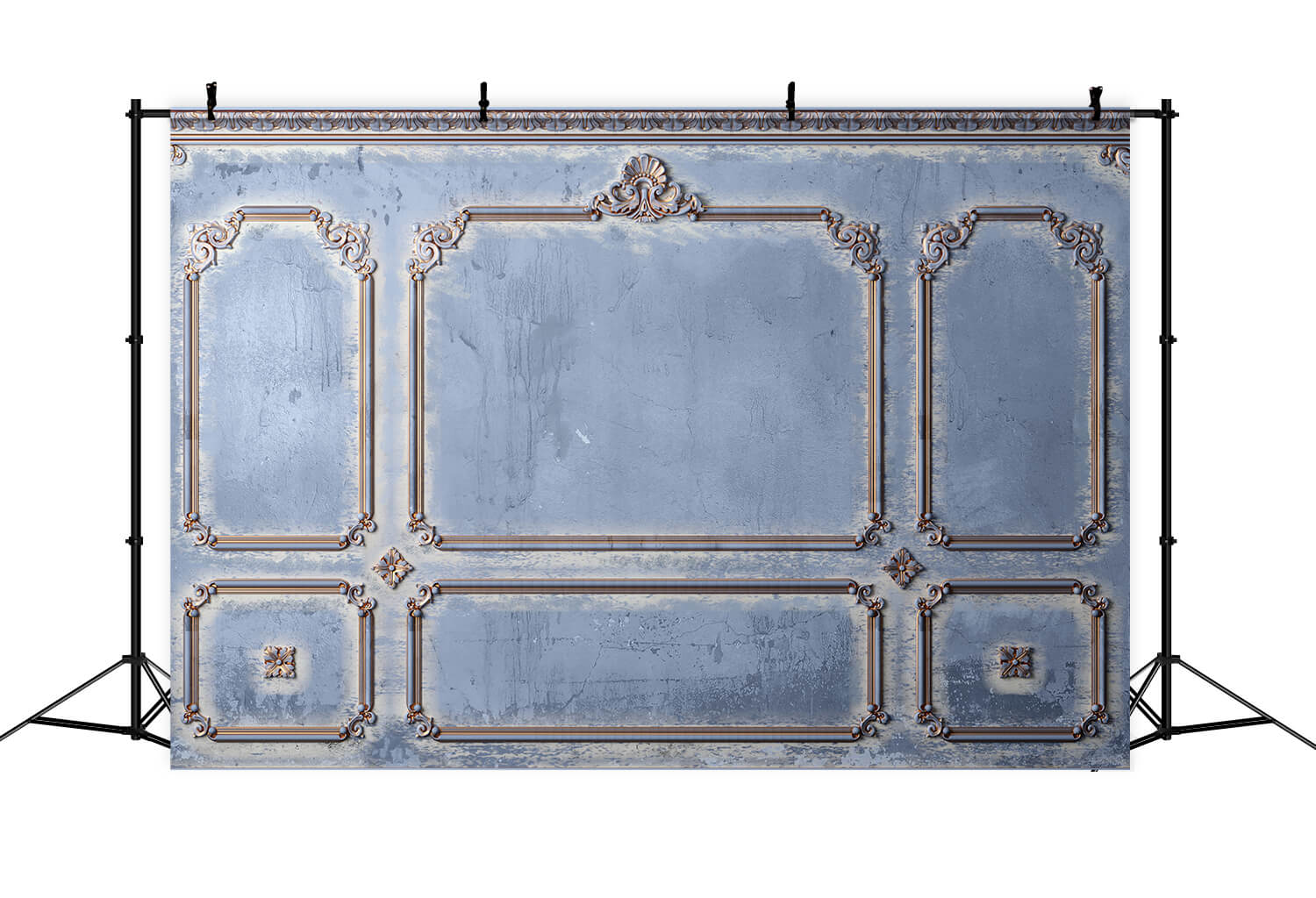 Vintage Alt Stuck Blau Retro Wand Fotokulisse RR6-85
