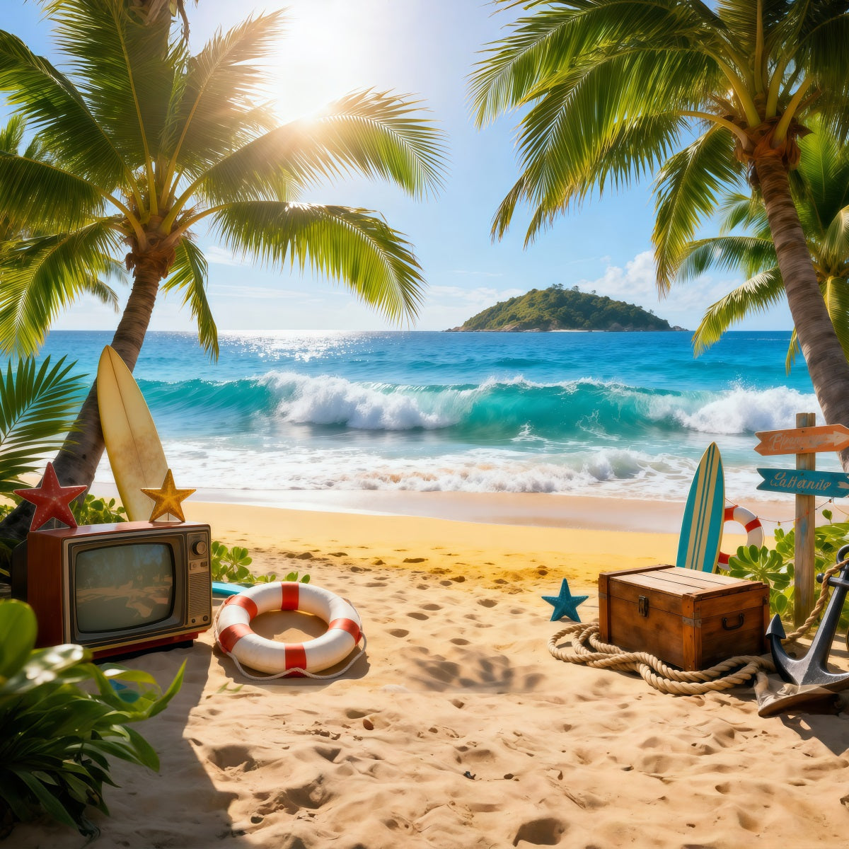 Ideen für Strandhintergründe Tropischer Ozean Spaß-Stimmung Ideen für Hintergründe zum Thema Sommer RR61-13