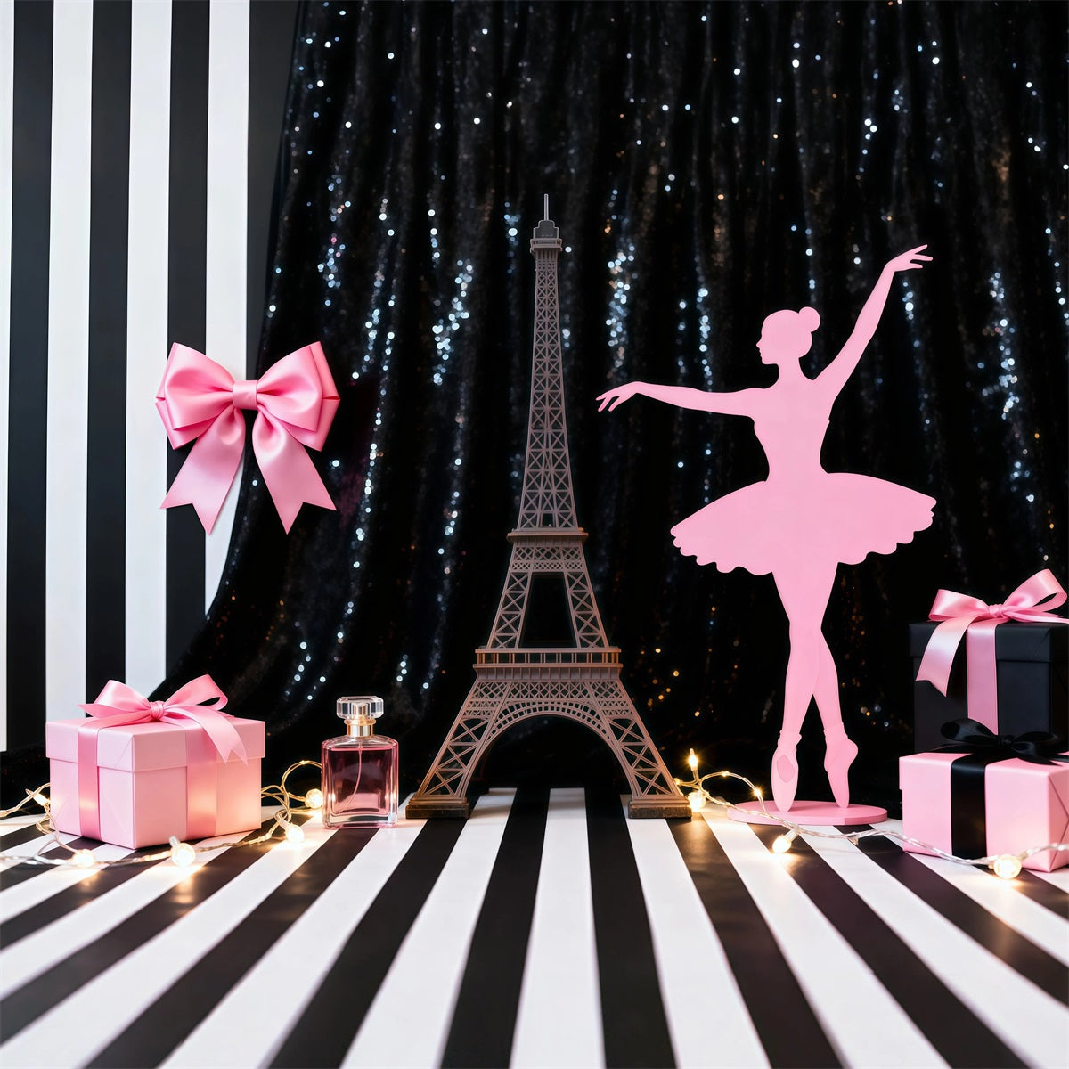 Eiffelturm Paris-Hintergrund Schickes Ballett Geschenkvitrine Paris-Fotokabinenhintergrund RR61-52