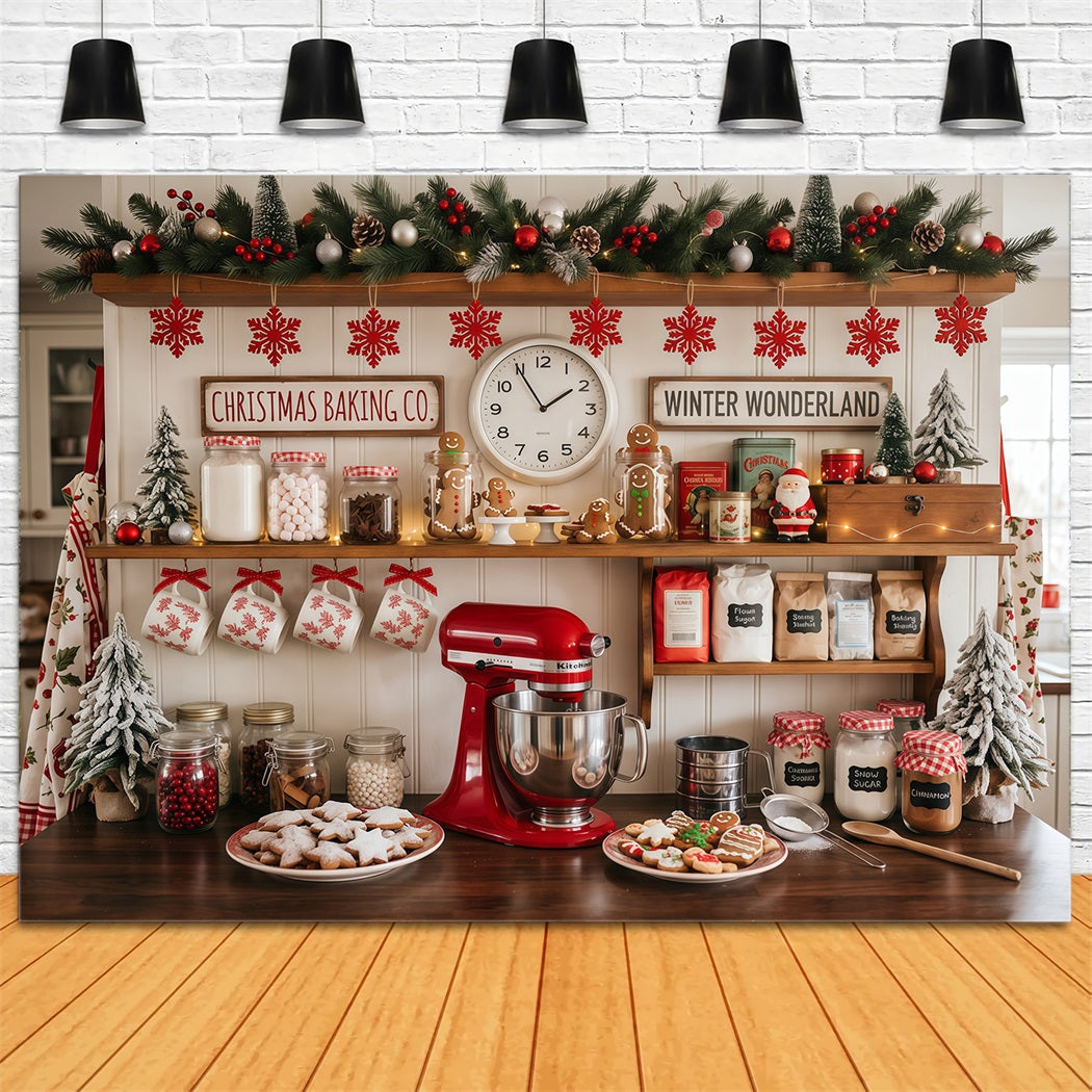 Weihnachtlicher Hintergrund Festliche Backküche Lebkuchendekoration RR610-140