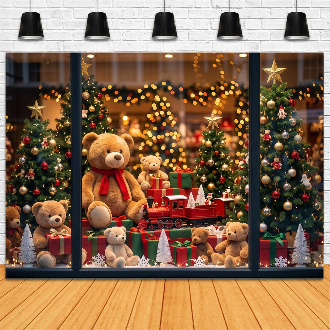 Santa Spielzeugladen Hintergrund Teddybär Schaufenster RR610-155