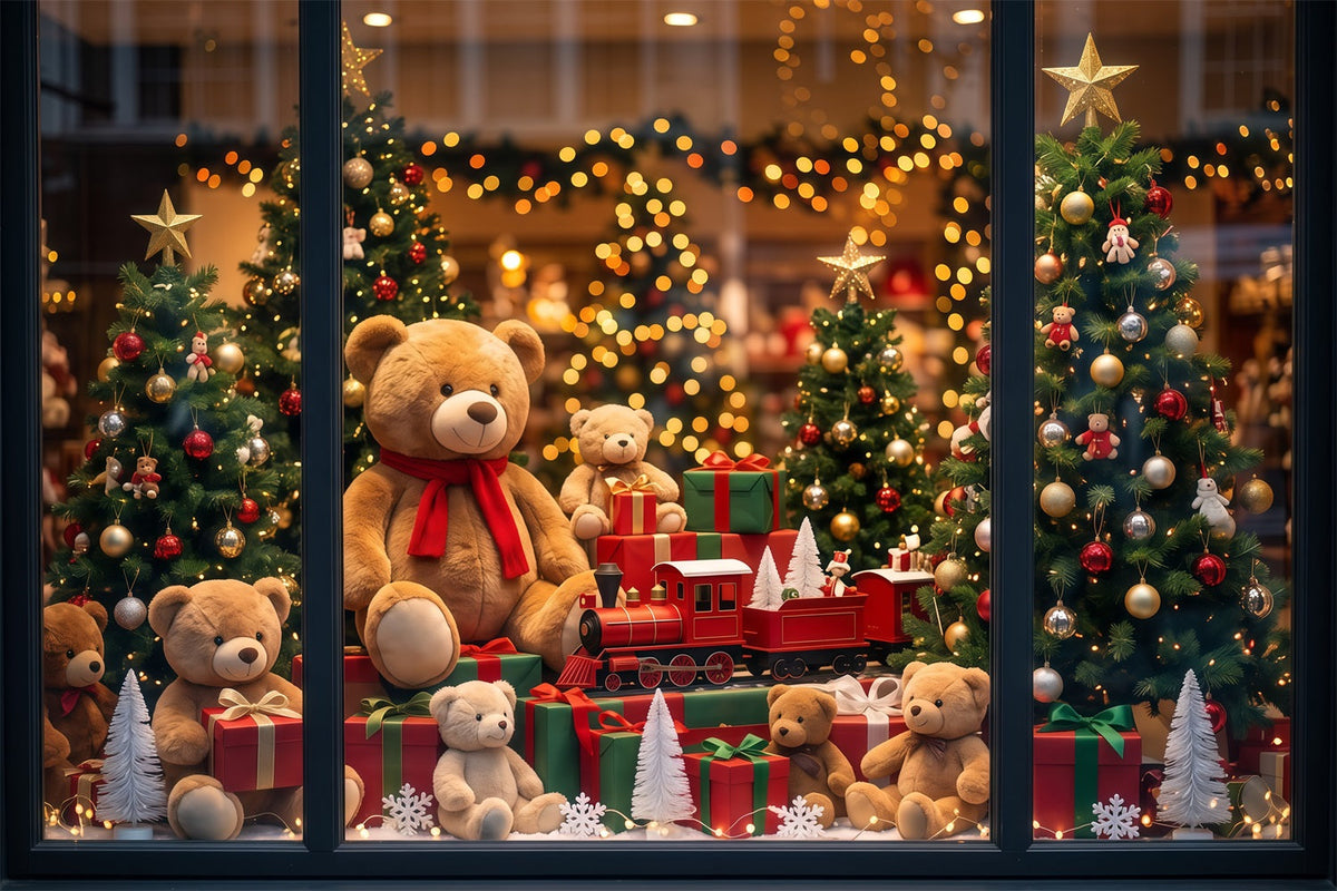 Santa Spielzeugladen Hintergrund Teddybär Schaufenster RR610-155