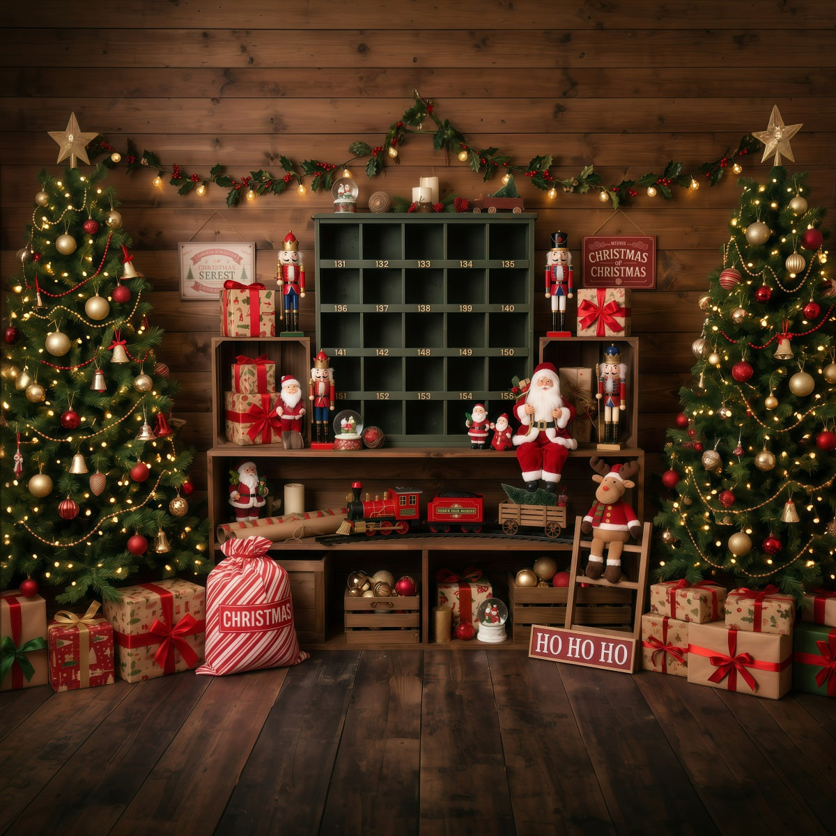 Santa Fotohintergrund Rustikales Spielzimmer Dekoration RR610-18