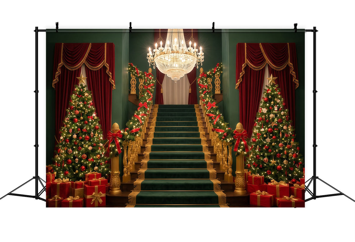 Weihnachtlicher Treppenhintergrund Große Kronleuchterhalle RR610-40