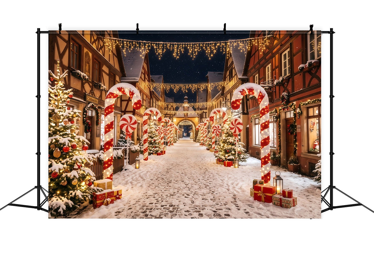 Weihnachtsdorf-Hintergrund Zuckerstangenstraße RR610-64
