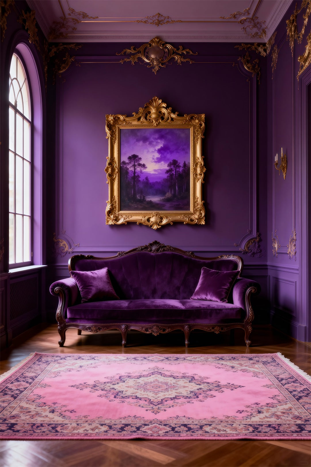 Hintergründe für Boudoir-Fotografie Königlicher Amethyst-Samt Lounge Retro-Hintergrund RR62-71