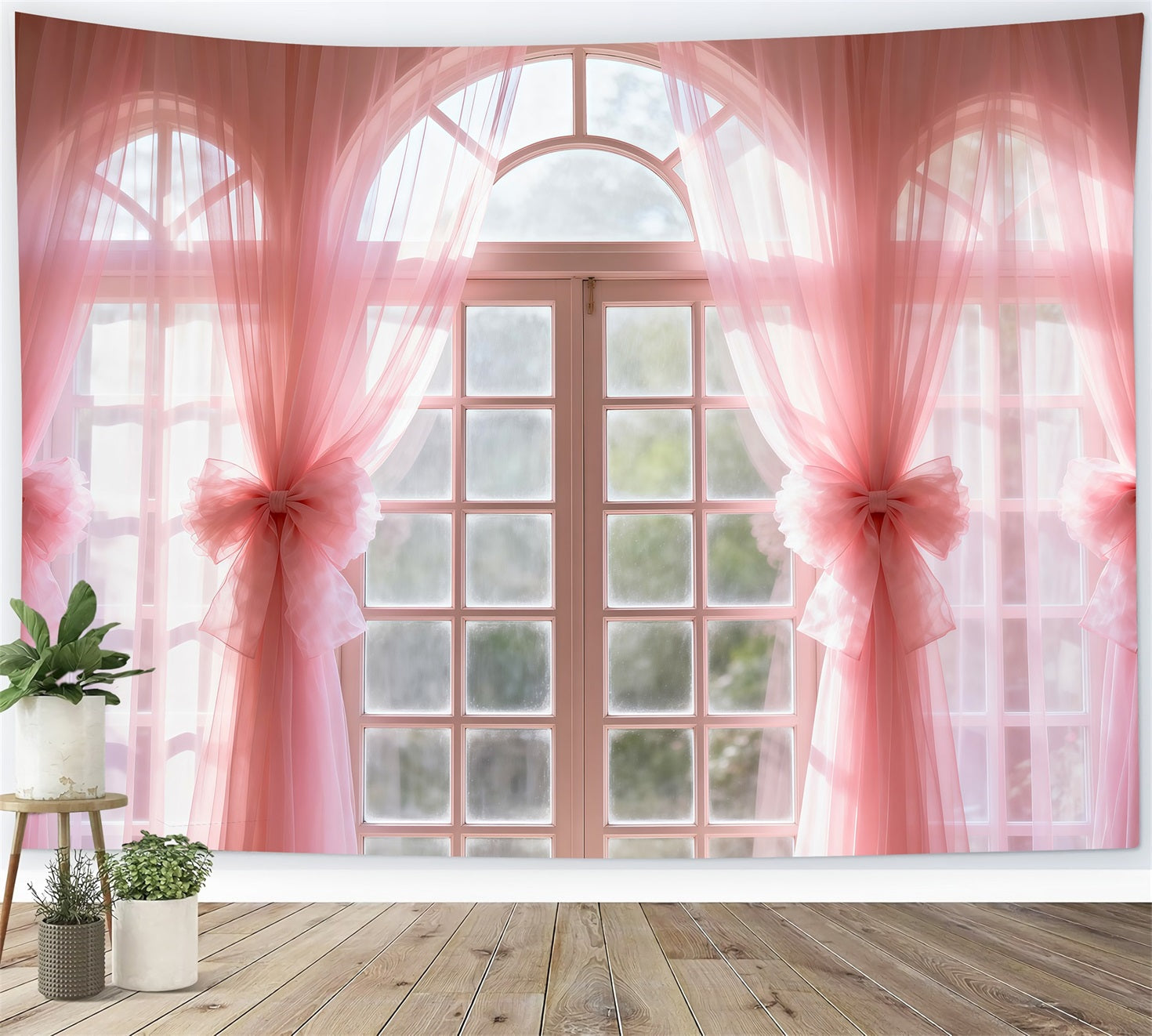 Boudoir-Fotohintergründe Blush Sheer Bow Windowlight Hintergründe für Boudoir RR62-80