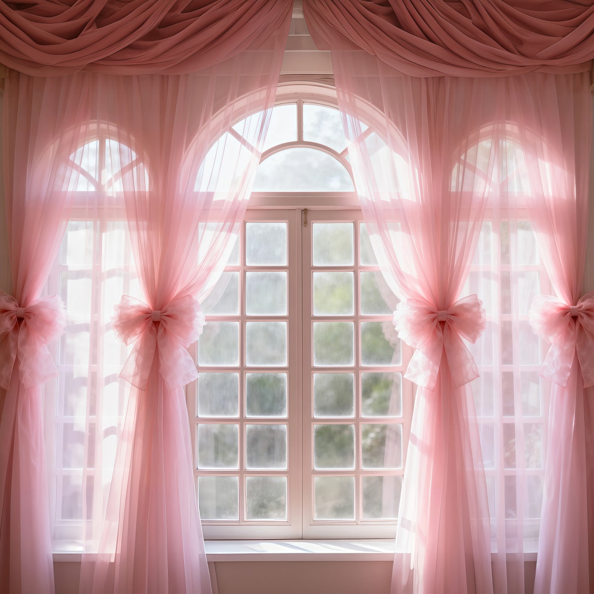 Boudoir-Fotohintergründe Blush Sheer Bow Windowlight Hintergründe für Boudoir RR62-80