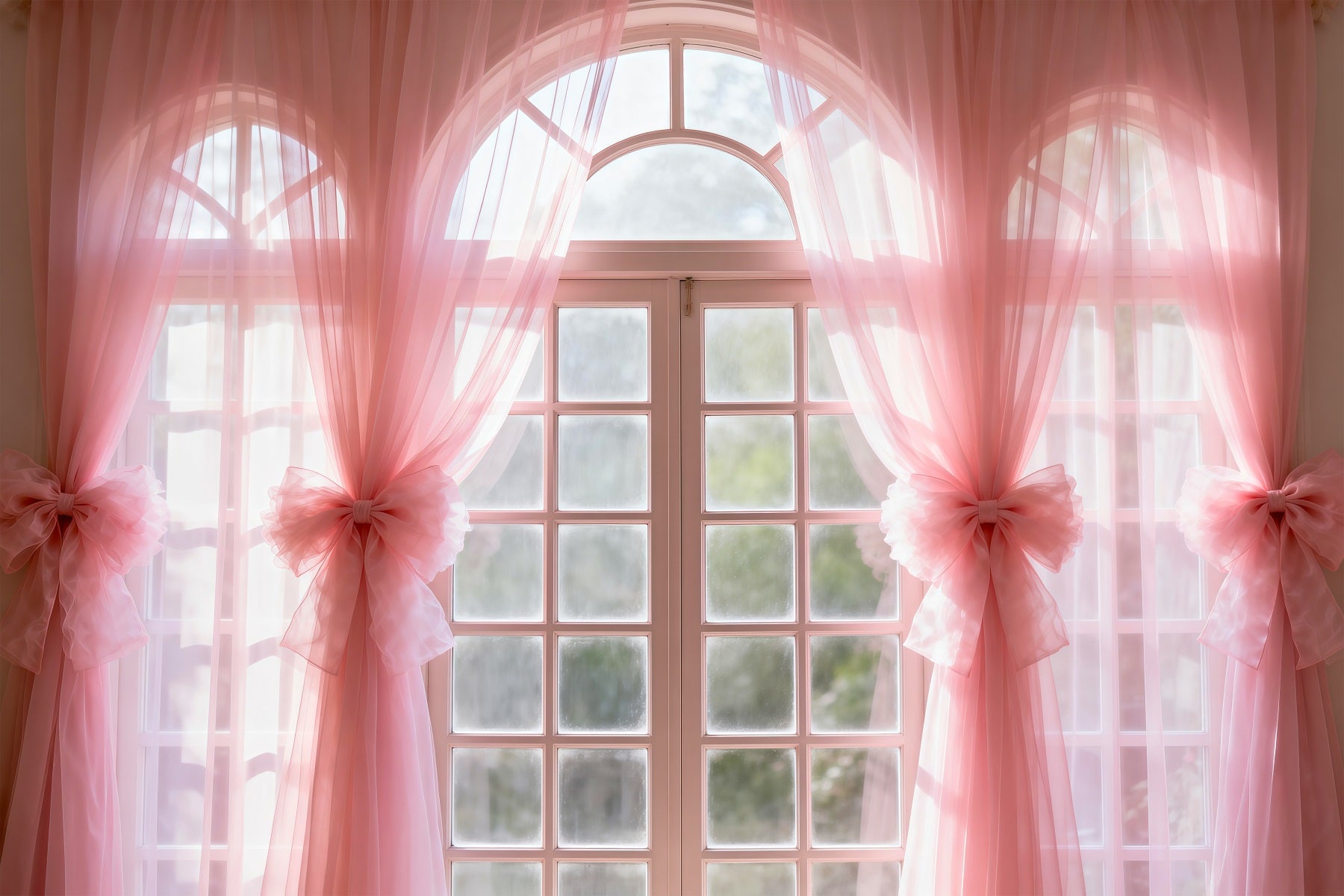 Boudoir-Fotohintergründe Blush Sheer Bow Windowlight Hintergründe für Boudoir RR62-80