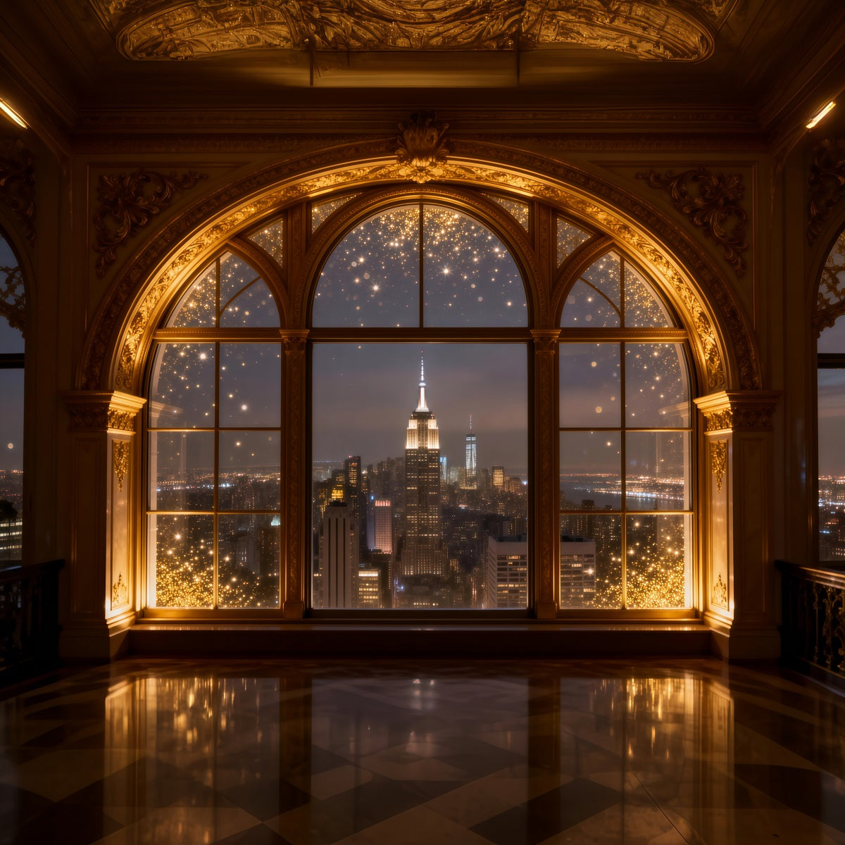 Hintergründe für Boudoir Vergoldeter Bogen Stadtglanz Boudoir-Fotohintergründe RR62-82