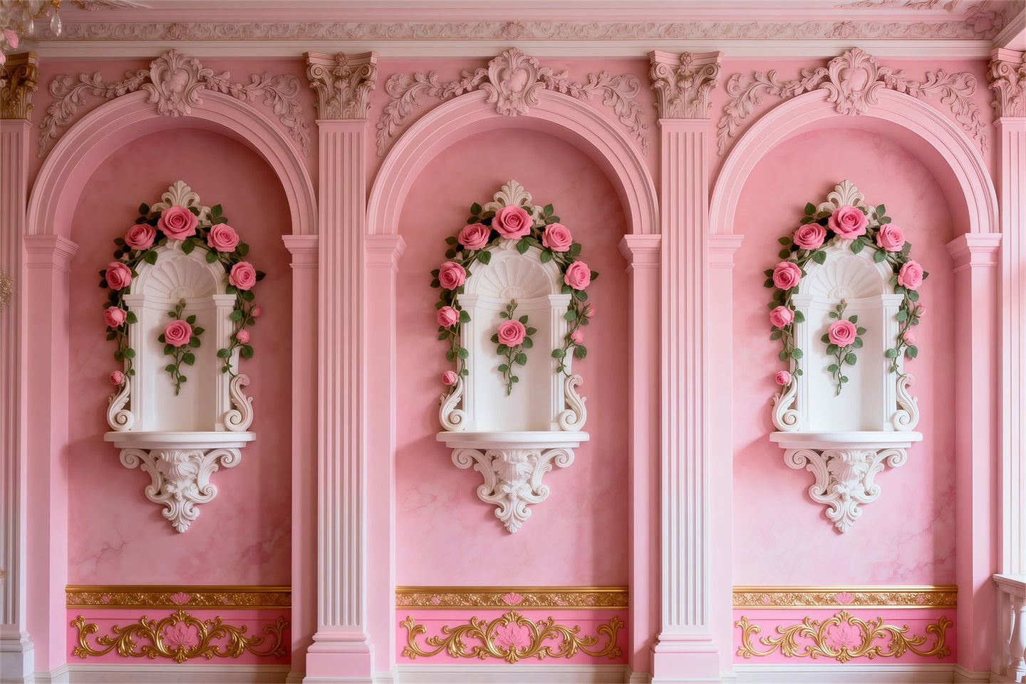 Boudoir-Fotografie-Hintergründe Blush Rose Alcove Arches Vintage-Wandhintergrund RR62-97