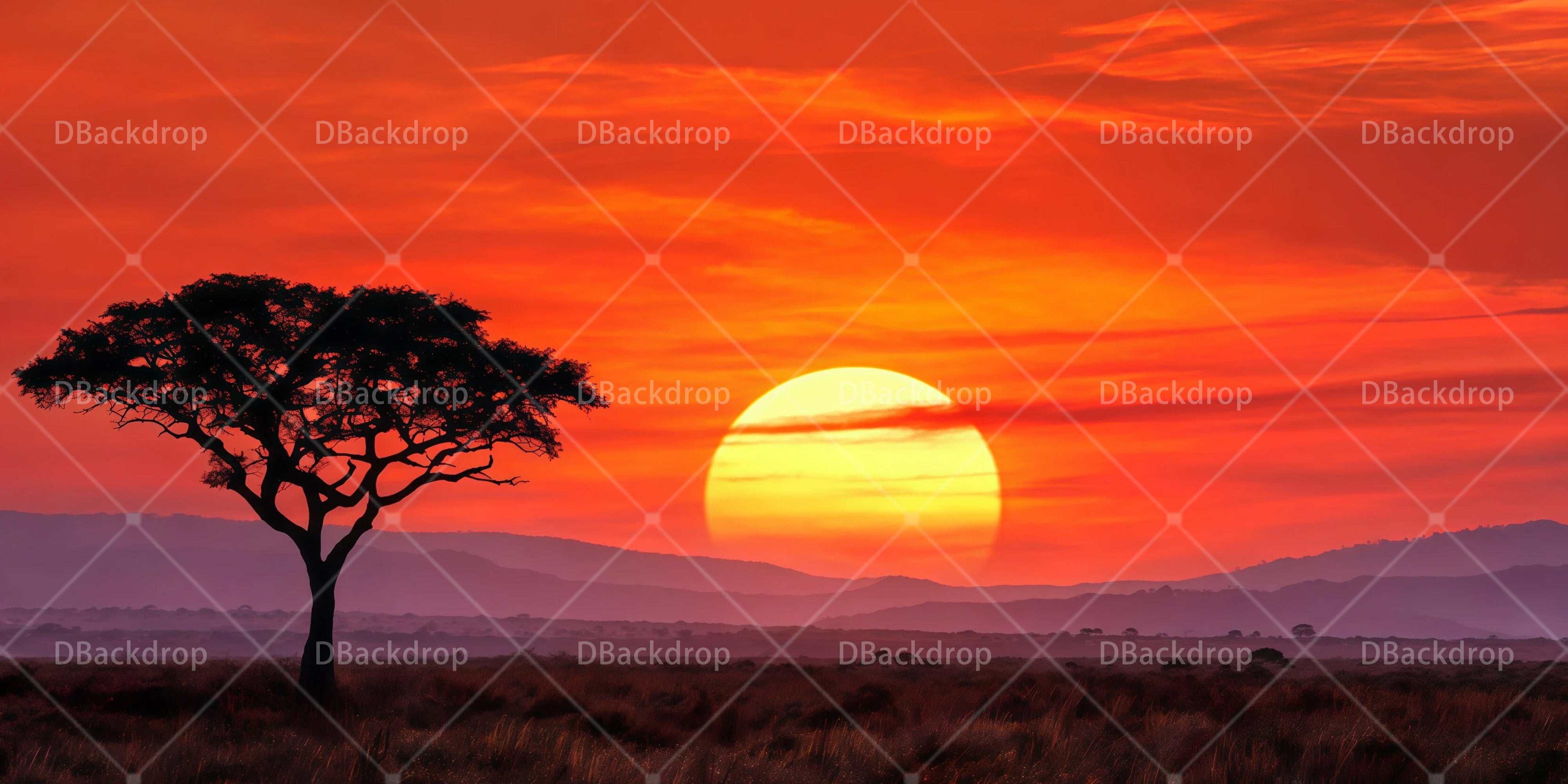 Bühnenkulissen Afrikanischer Sonnenaufgang Kulisse für Theateraufführungen RR65-T27