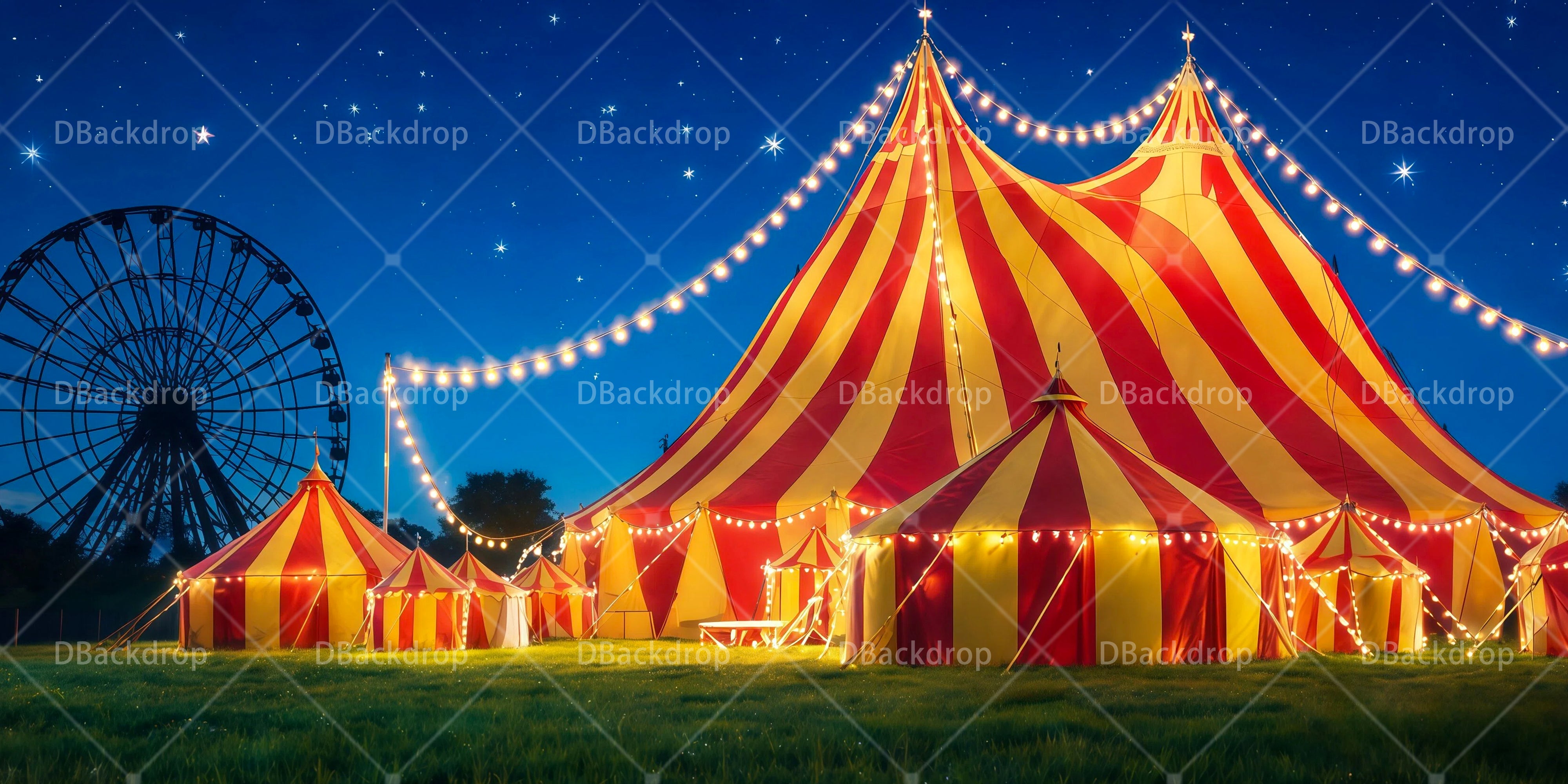 Zirkus-Bühnenhintergrund Zirkus bei Nacht Schulaufführungshintergründe RR65-T60