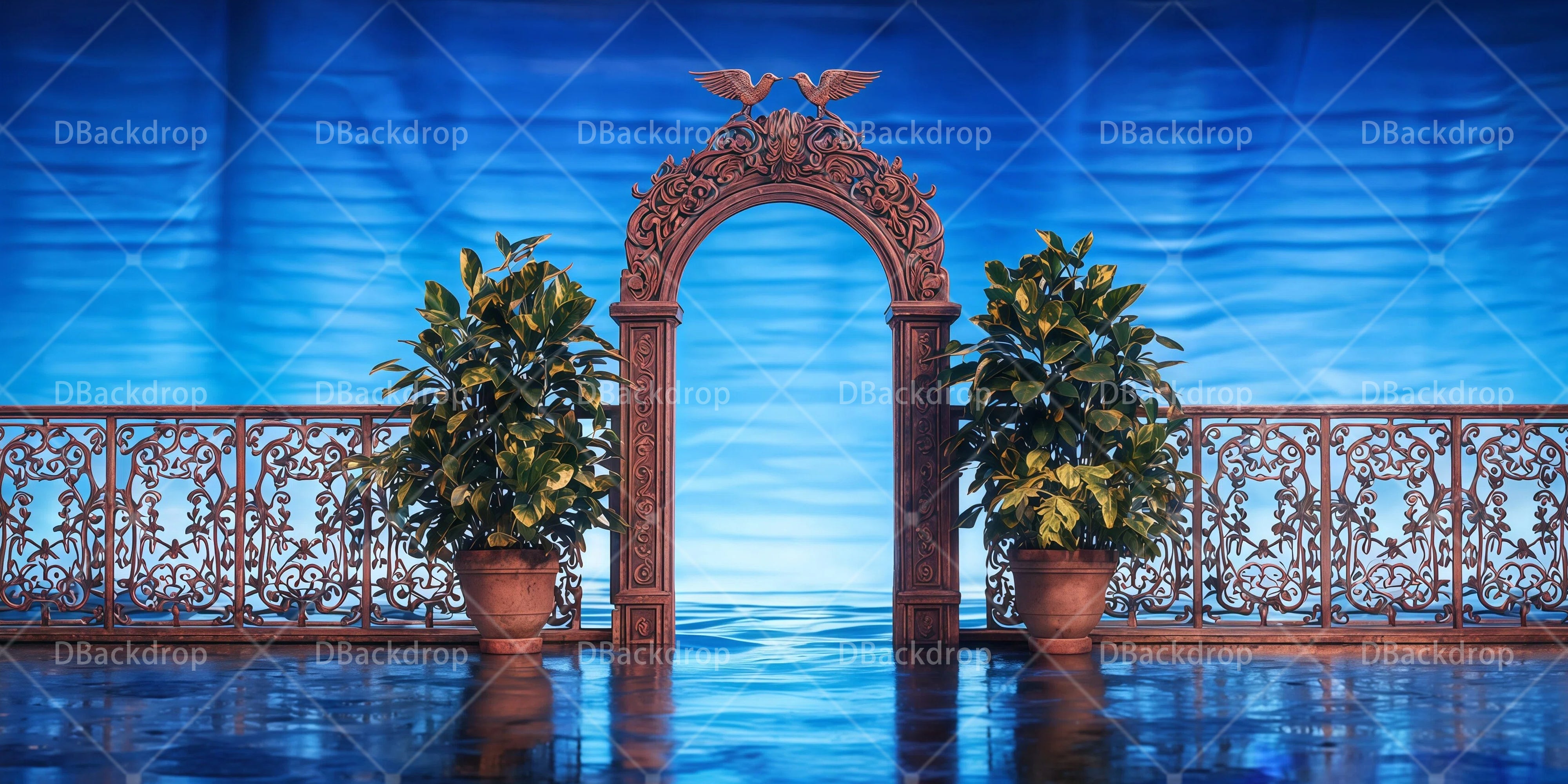 Tanzaufführungshintergrund Terrasse am Wasser Theater-Bühnenhintergrund RR65-T74