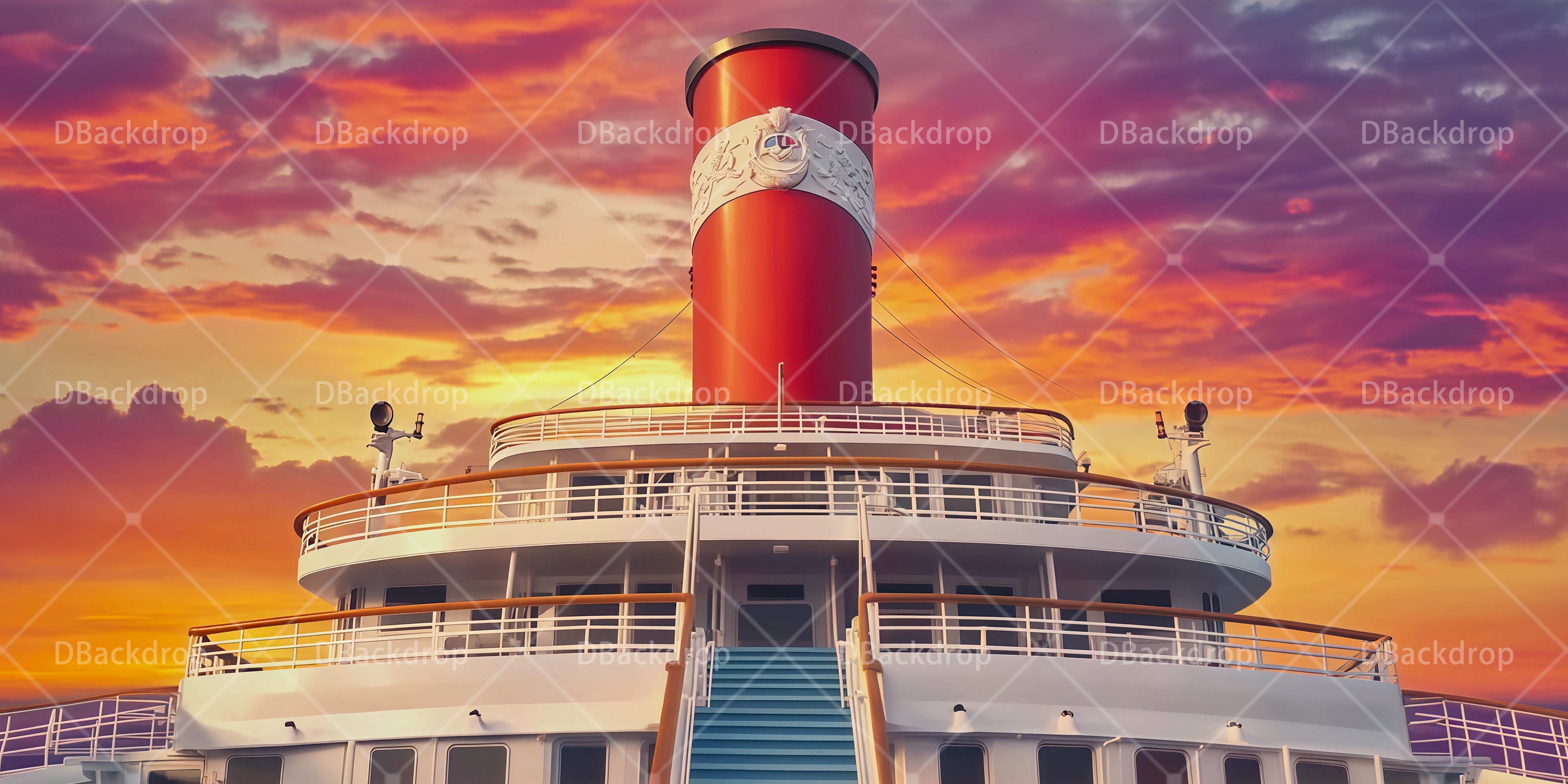 Aufführungshintergrund Kreuzfahrtschiff-Deck für Theaterstück RR66-T57
