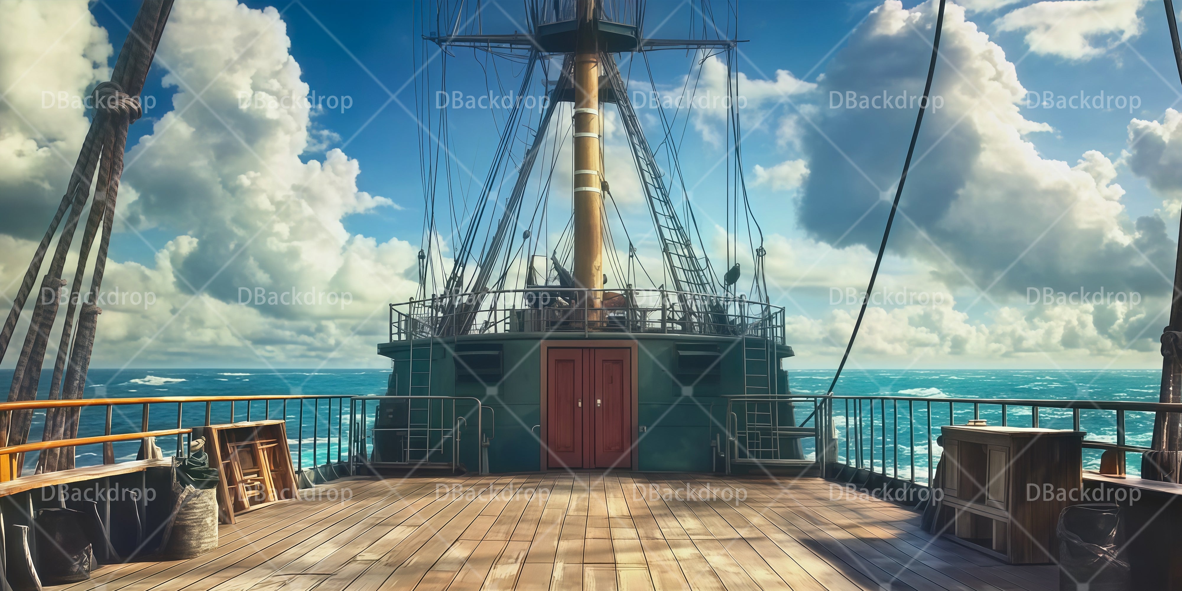 Professioneller Bühnenhintergrund Frachtschiff-Deck Theaterkulisse RR66-T59