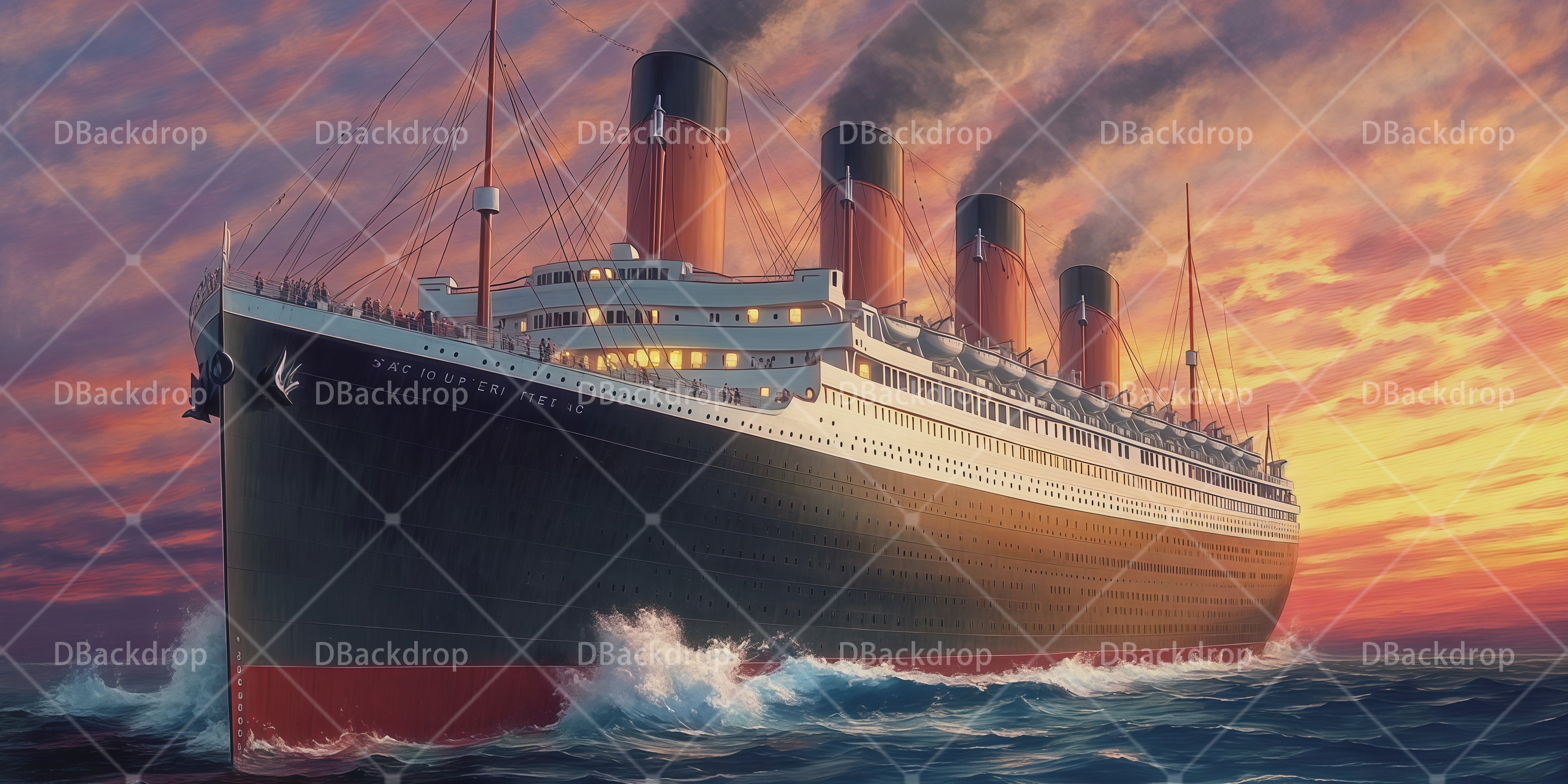 Titanic Sonnenuntergang Segelreise Theaterhintergrund Aufführung RR66-T70