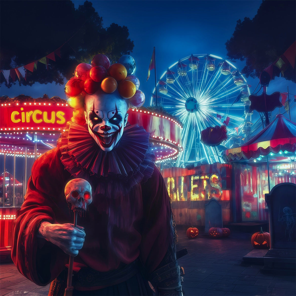Halloween-Kulisse Mit Killerclown-Motiv Diy-Halloween-Kulisse RR67-40