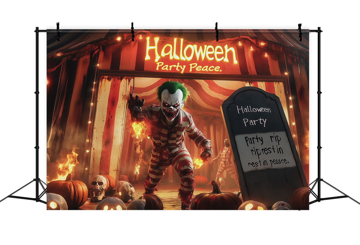 Halloween-HintergrundfotoGruselclown-Zirkuseingang Halloween-Party-Hintergrund RR67-60