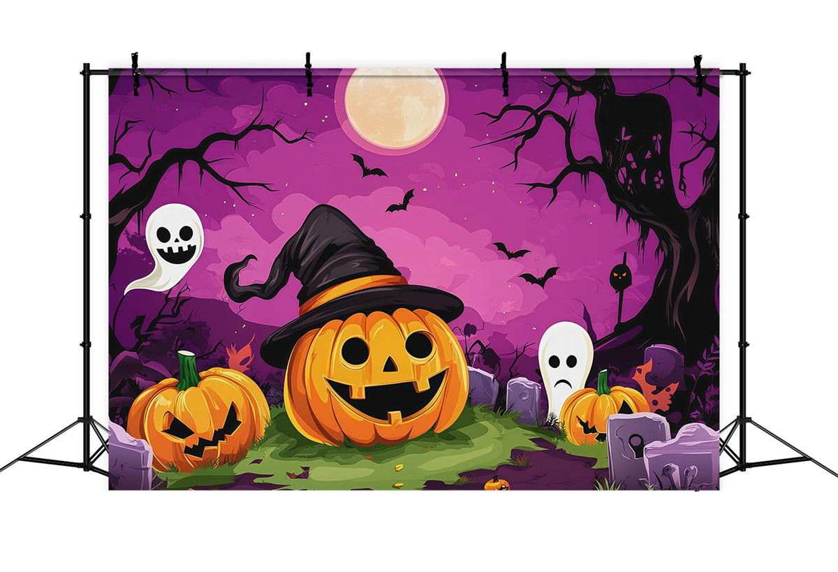 Halloween-Kulissen Aus Pappe Cartoon-Kürbis Geist Friedhof Halloween-Fotografie-Hintergrund RR67-69