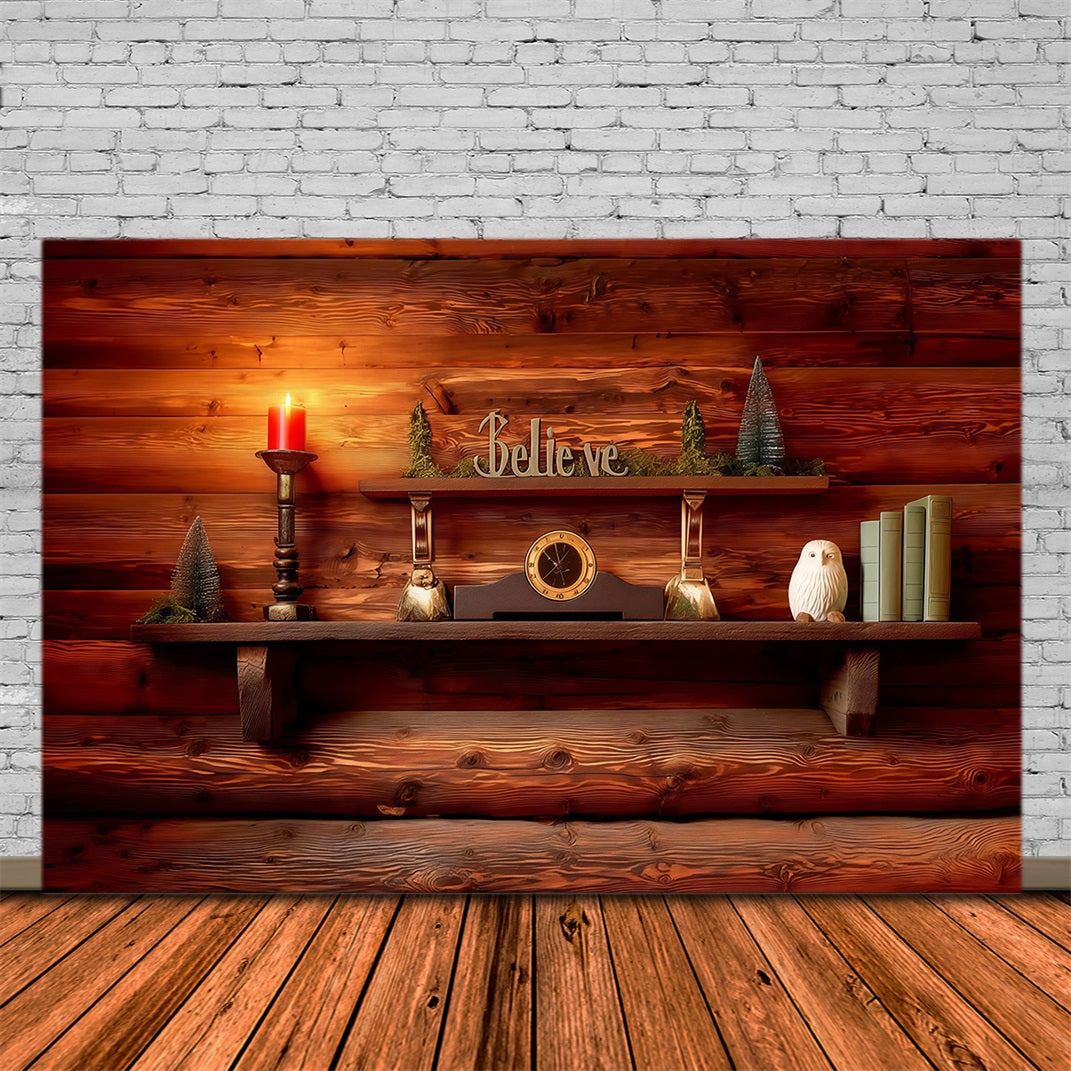 Religiöse Weihnachtskulisse Holzregal Weihnachtsstudio-Hintergrund RR68-79