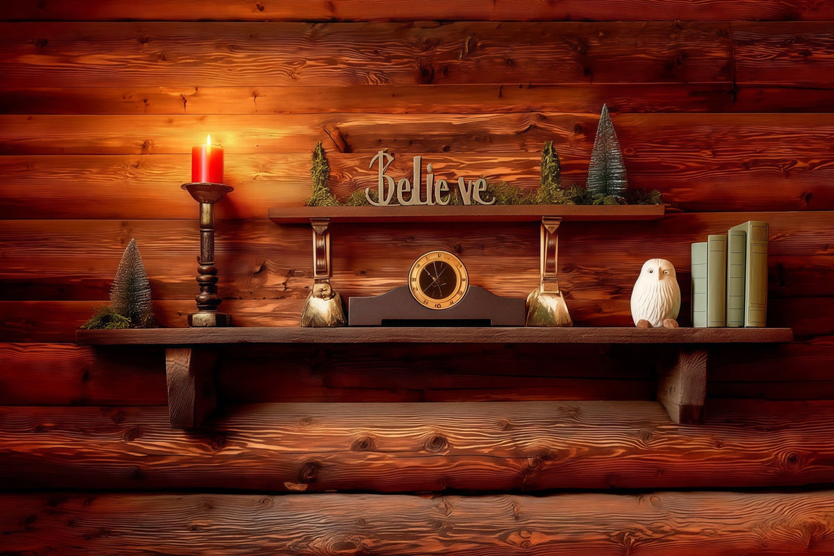Religiöse Weihnachtskulisse Holzregal Weihnachtsstudio-Hintergrund RR68-79