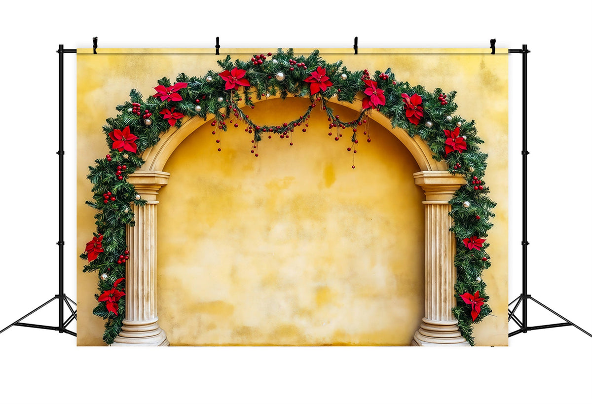 Weihnachtsbogen-Hintergrund Weihnachtsstern-Girlandensäule Weihnachtshintergrund Für Fotografie RR69-106