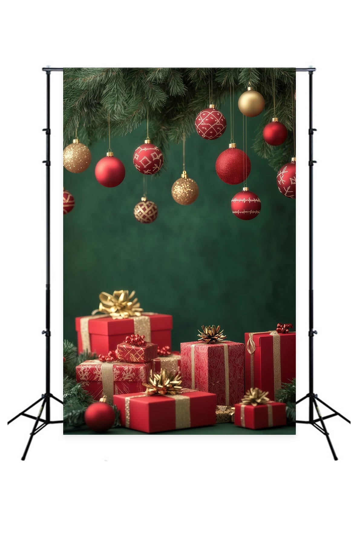 Weihnachtskugel-Hintergrund Ornament-Geschenkbox-Display Weihnachts-Fotohintergründe RR69-21