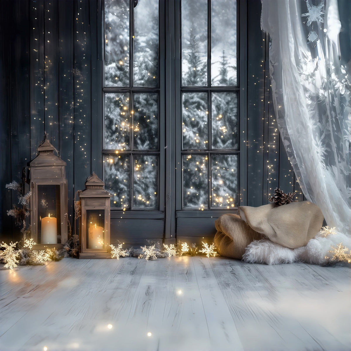 Weihnachtsbeleuchtung-Hintergrund Blick Durch Eine Milchglaslaterne Weihnachtliche Indoor-Hintergrundkulisse RR69-27