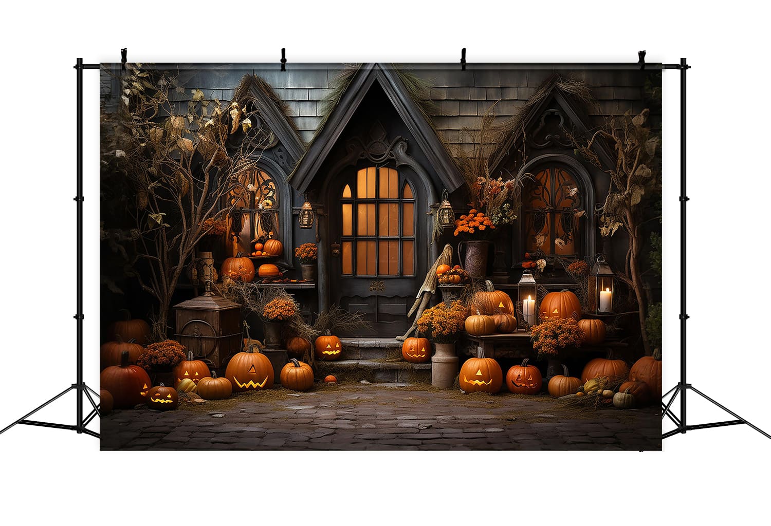 Halloween Kürbiskerzen Fotohintergrund RR7-110