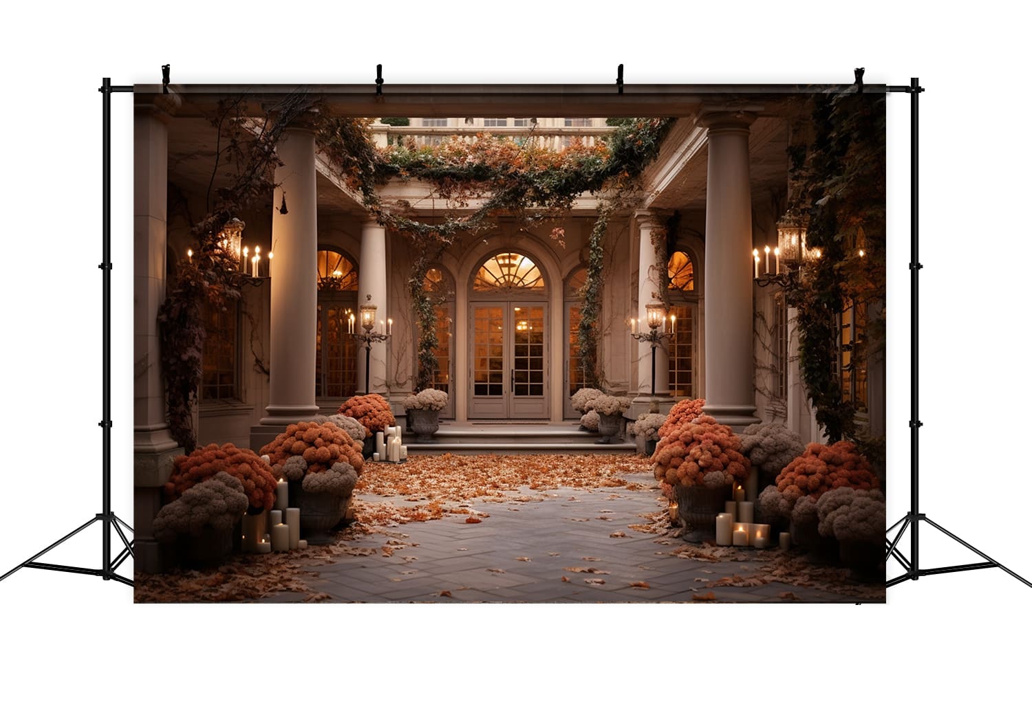 Herbstblumen Haus Foto Hintergrund RR7-167