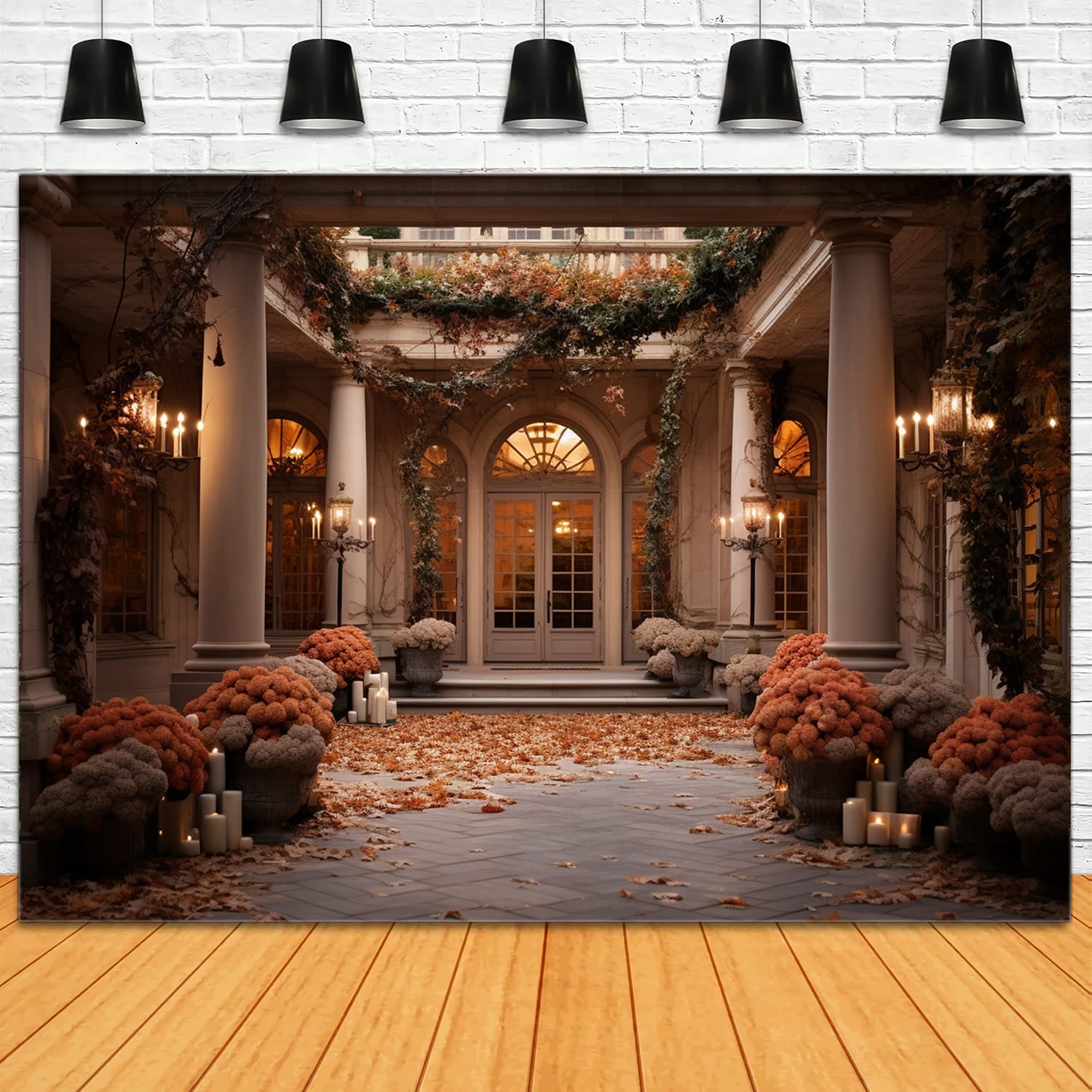 Herbstblumen Haus Foto Hintergrund RR7-167