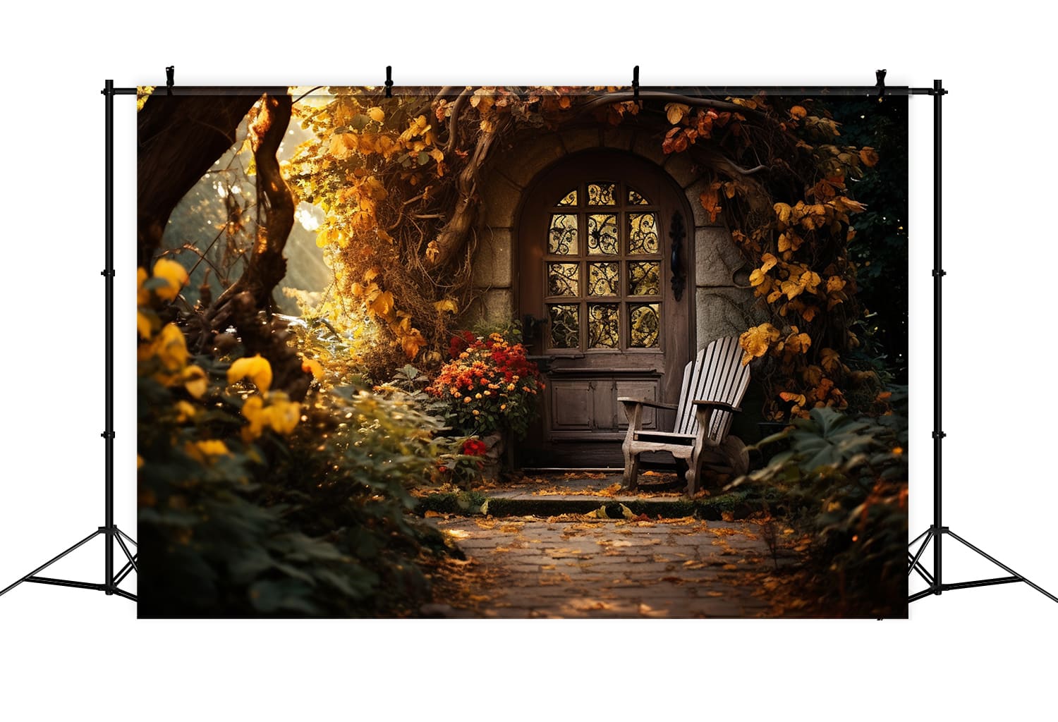 Herbst Ahornblätter Blumen Garten Hintergrund RR7-171