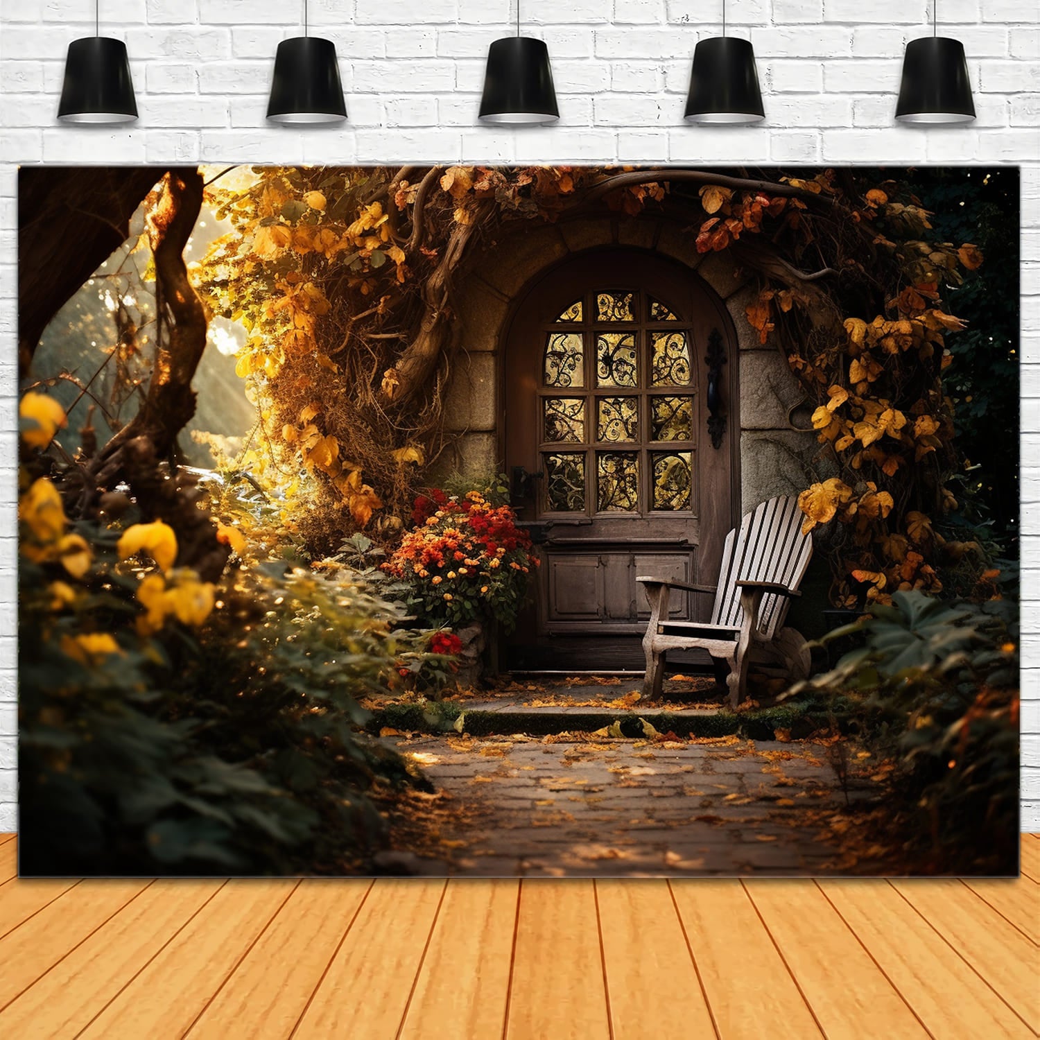 Herbst Ahornblätter Blumen Garten Hintergrund RR7-171