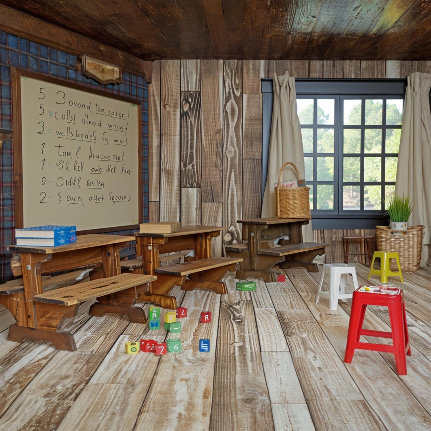 Vintage Klassenzimmer Back to School Backdrop RR7-186