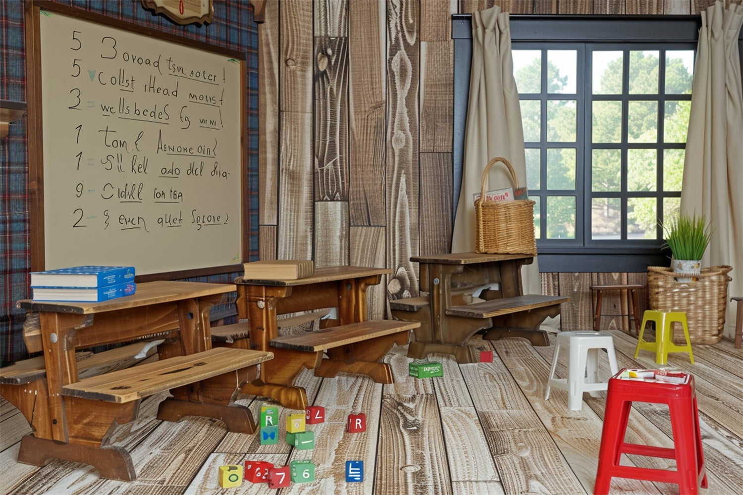 Vintage Klassenzimmer Back to School Backdrop RR7-186