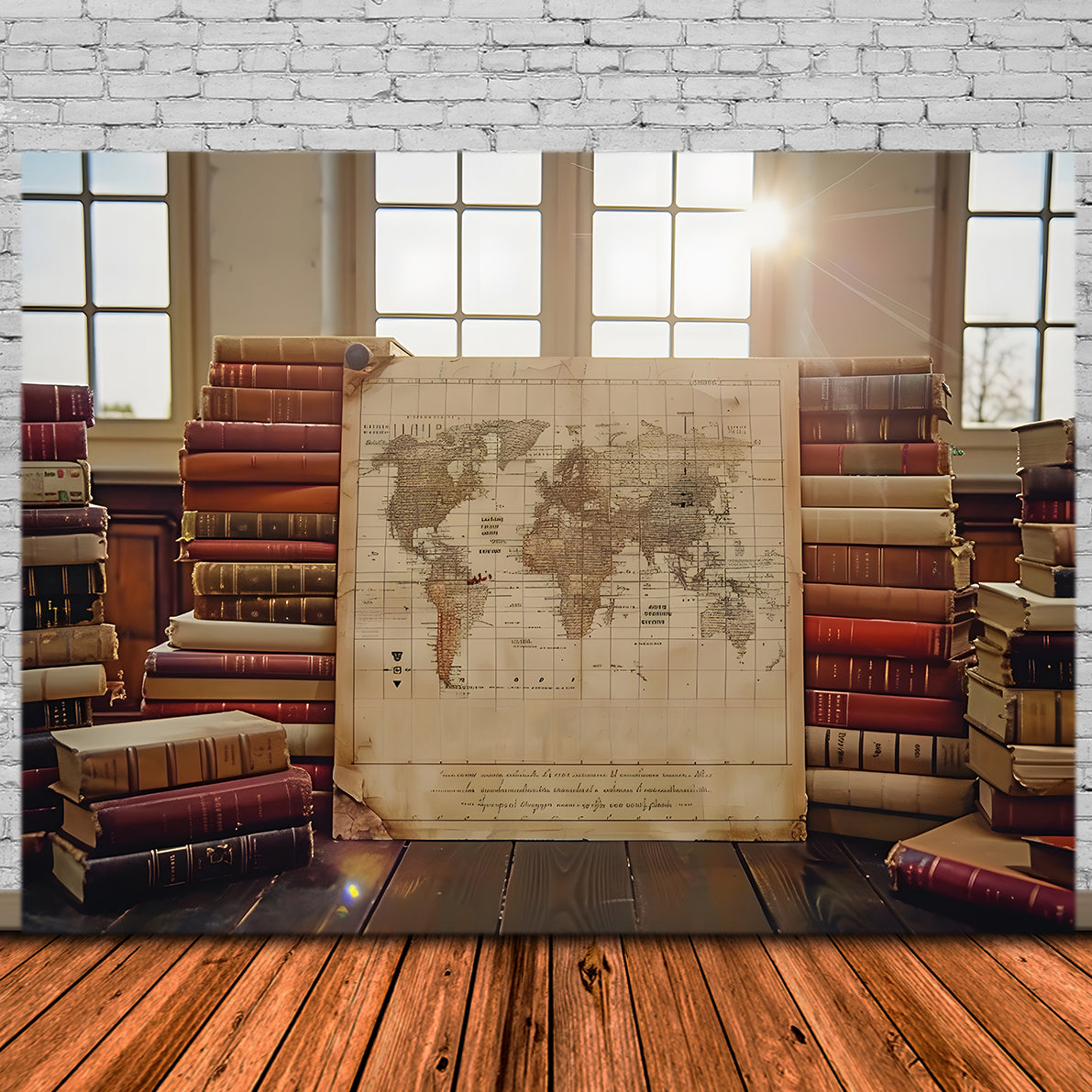 Klassische Bücher Karte Back to School Backdrop RR7-187