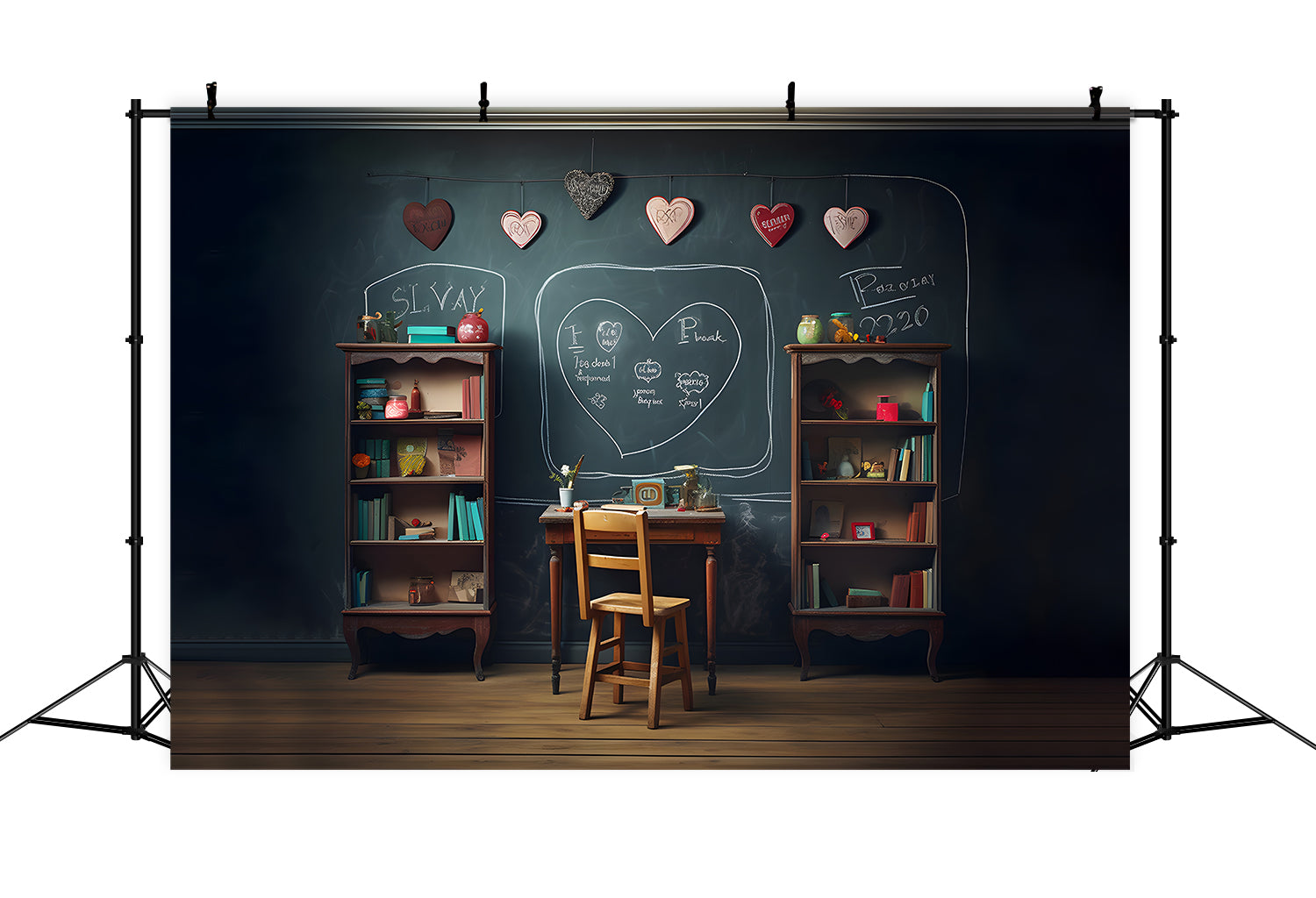 Blackboard Bücherregal Back to School Backdrop RR7-190