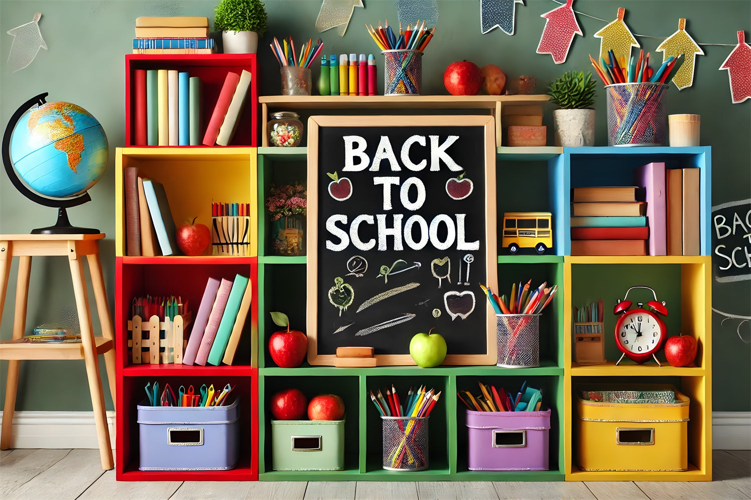 Back to School Aufbewahrungsschrank Backdrop RR7-232