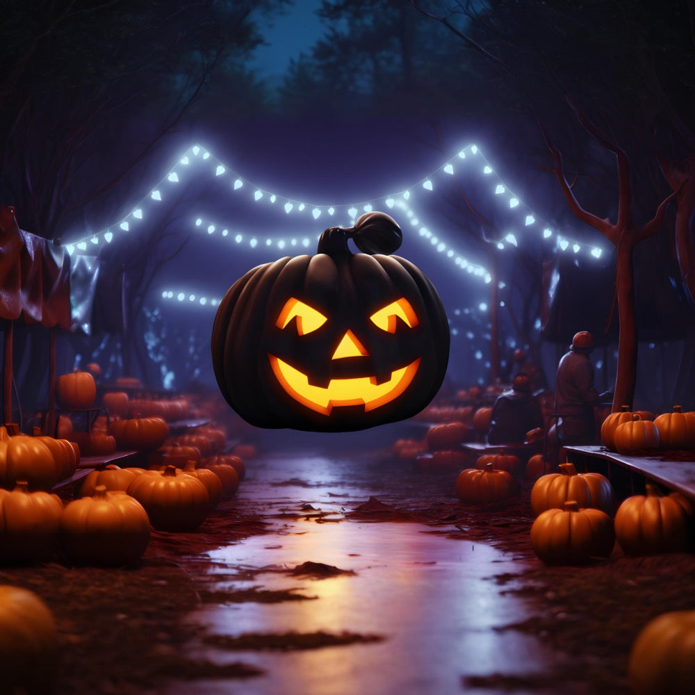 Schwimmende Jack-O'-Lantern-Nachtmarkt-Kulisse RR7-310