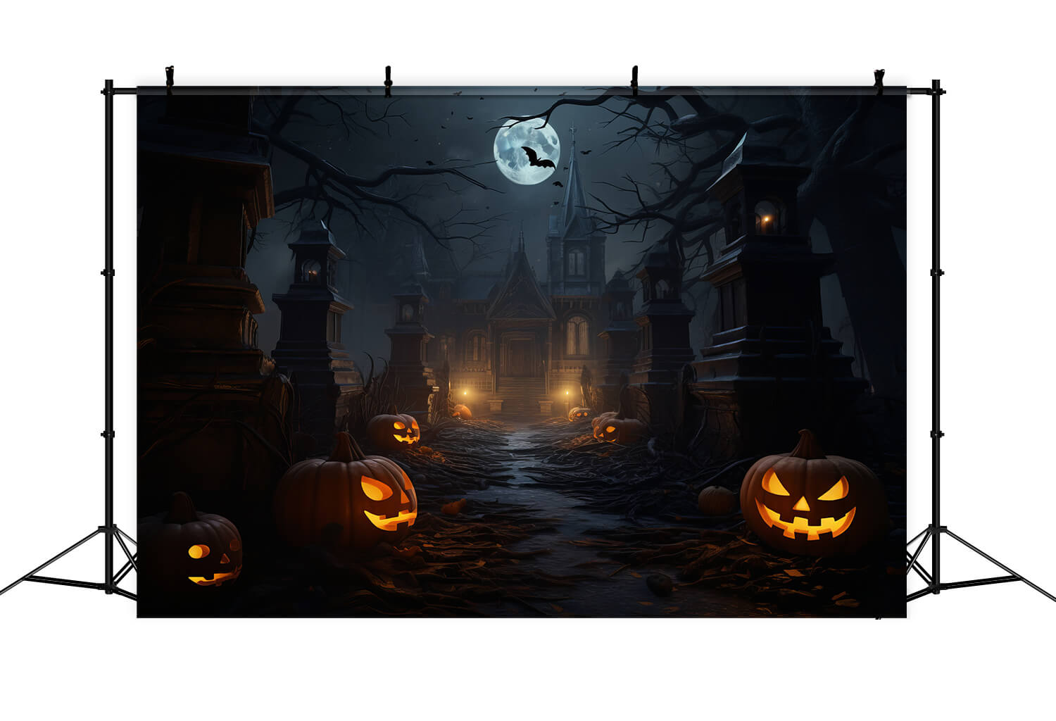 Halloween Horror Nacht Kürbislaternen Hintergrund RR7-34