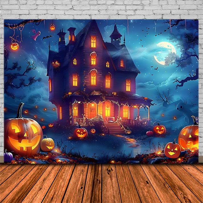 Halloween Haunted House Mondscheinnacht Backdrop RR7-362