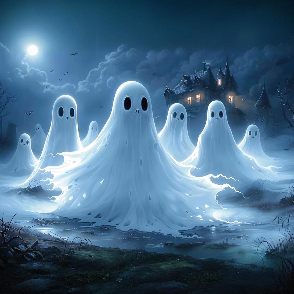 Halloween Geisterversammlung im Spukhaus Backdrop RR7-366